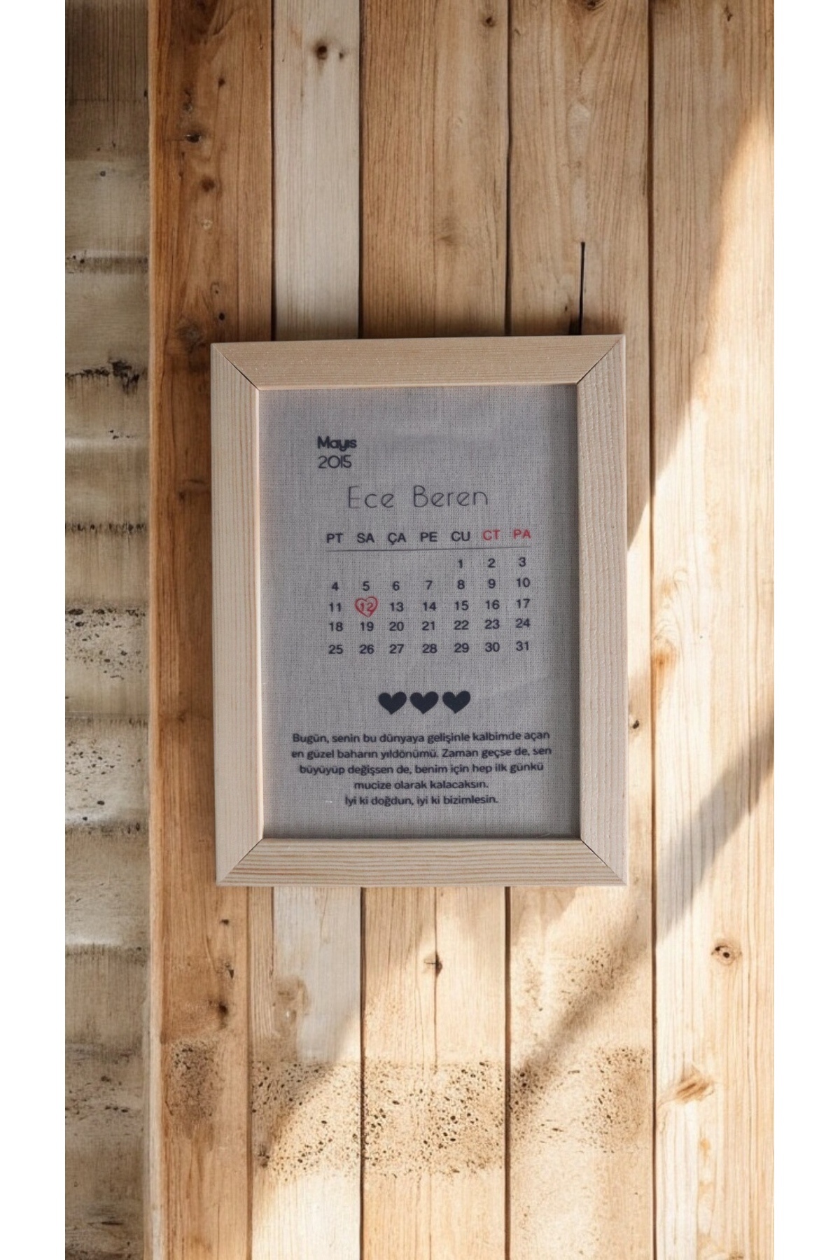 Puppetzzz Kişiye Özel Doğum Günü Takvim ve Çerçevesi – Canvas Kumaş Tasarım