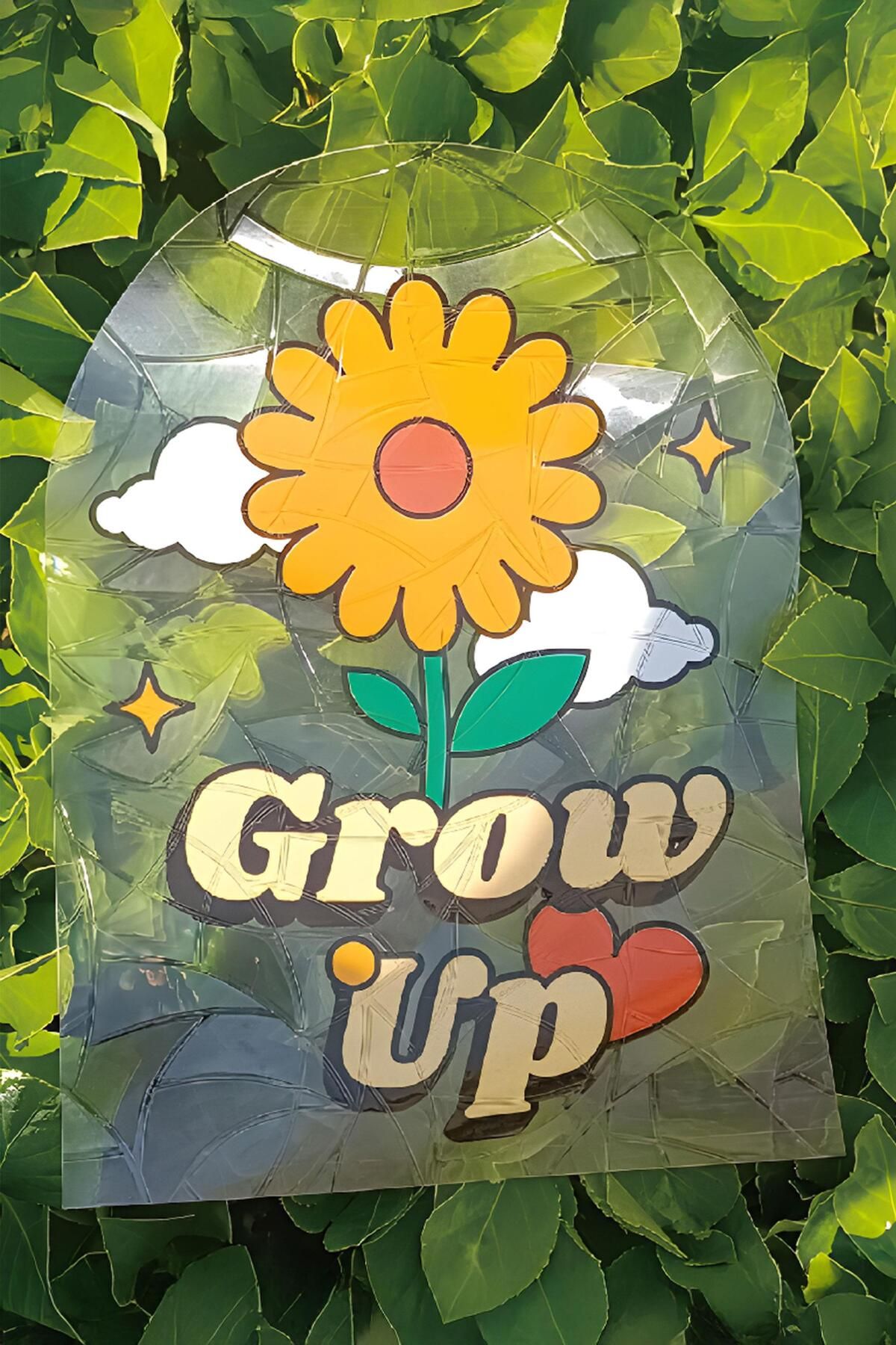 Buka Shops-Retro Flower and Rainbow Sticker Set - 6Pcs Holographic Sun Catcher Positive Message 7