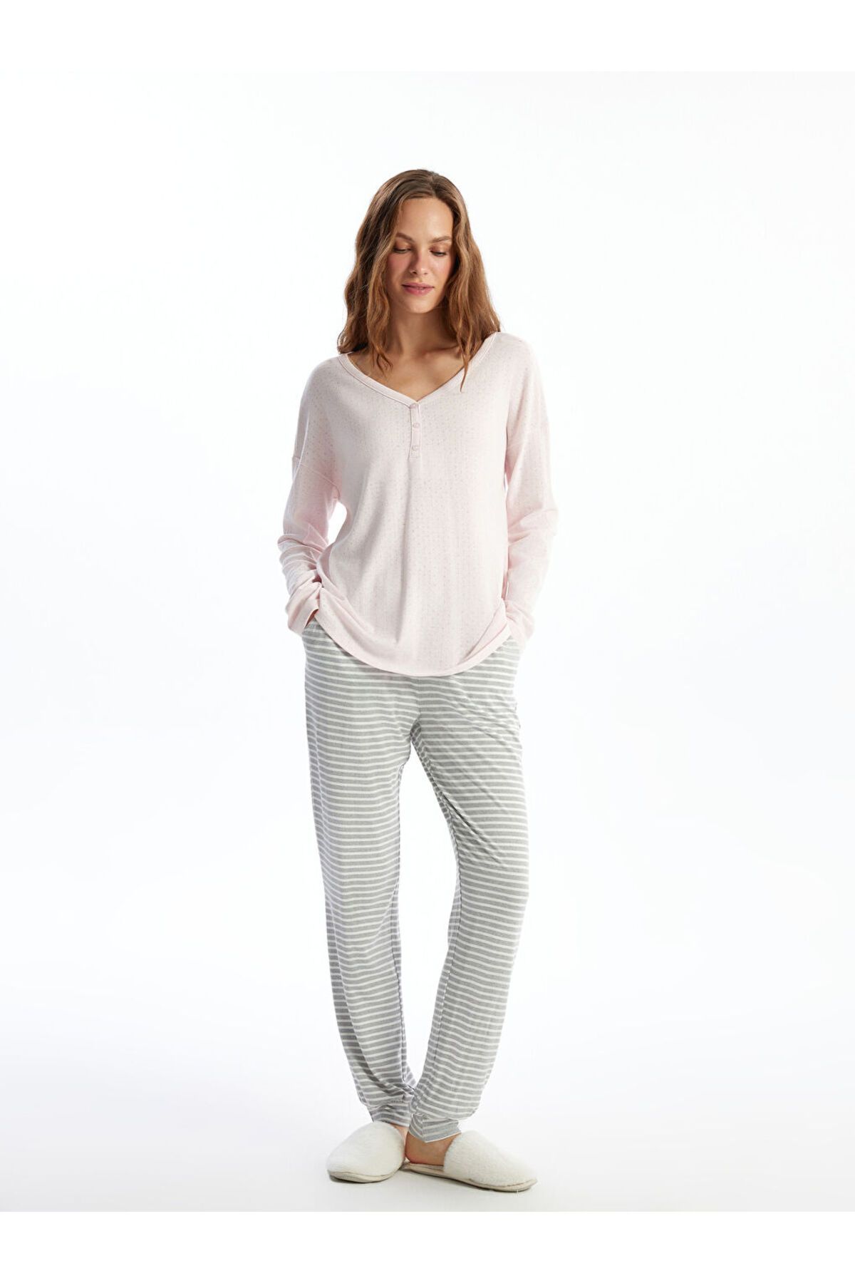 LC Waikiki Yeni Sezon Beli Lastikli Cizgili Kadin Pijama Alt - S5BI48Z8
