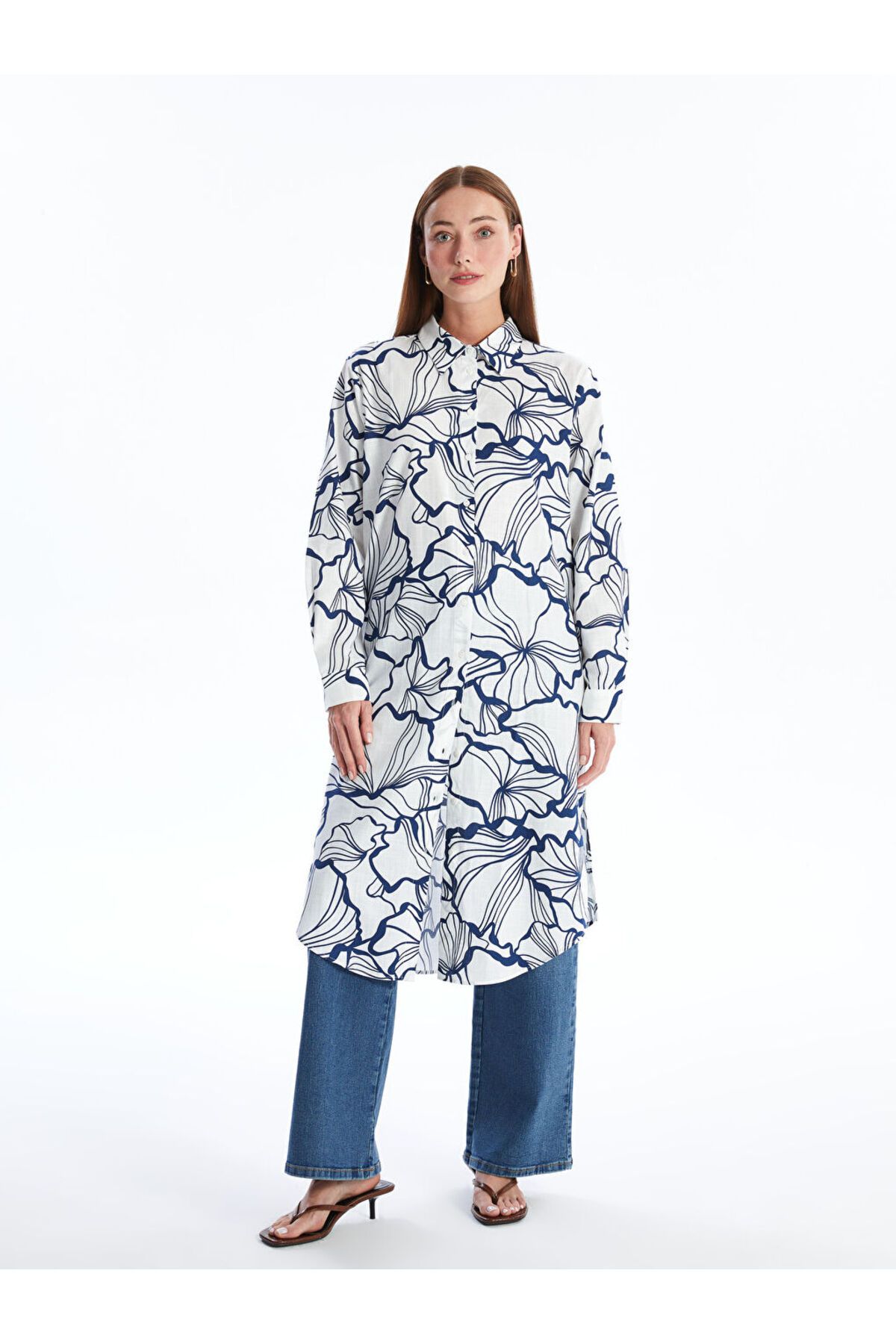 LC Waikiki Yeni Sezon Desenli Kadin Gomlek Tunik - S4JJ09Z8
