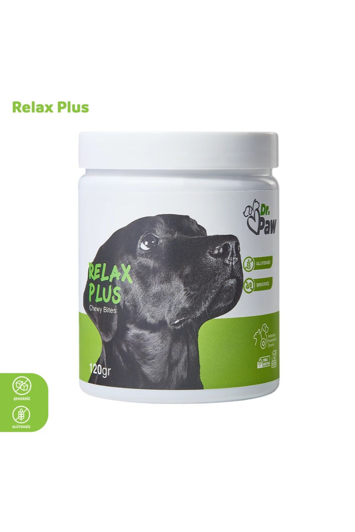 Dr.Paw Relax Plus: Köpekler için Glütensiz ve Şekersiz Stres Azaltıcı Çiğnenebilir Tablet (120 gr)