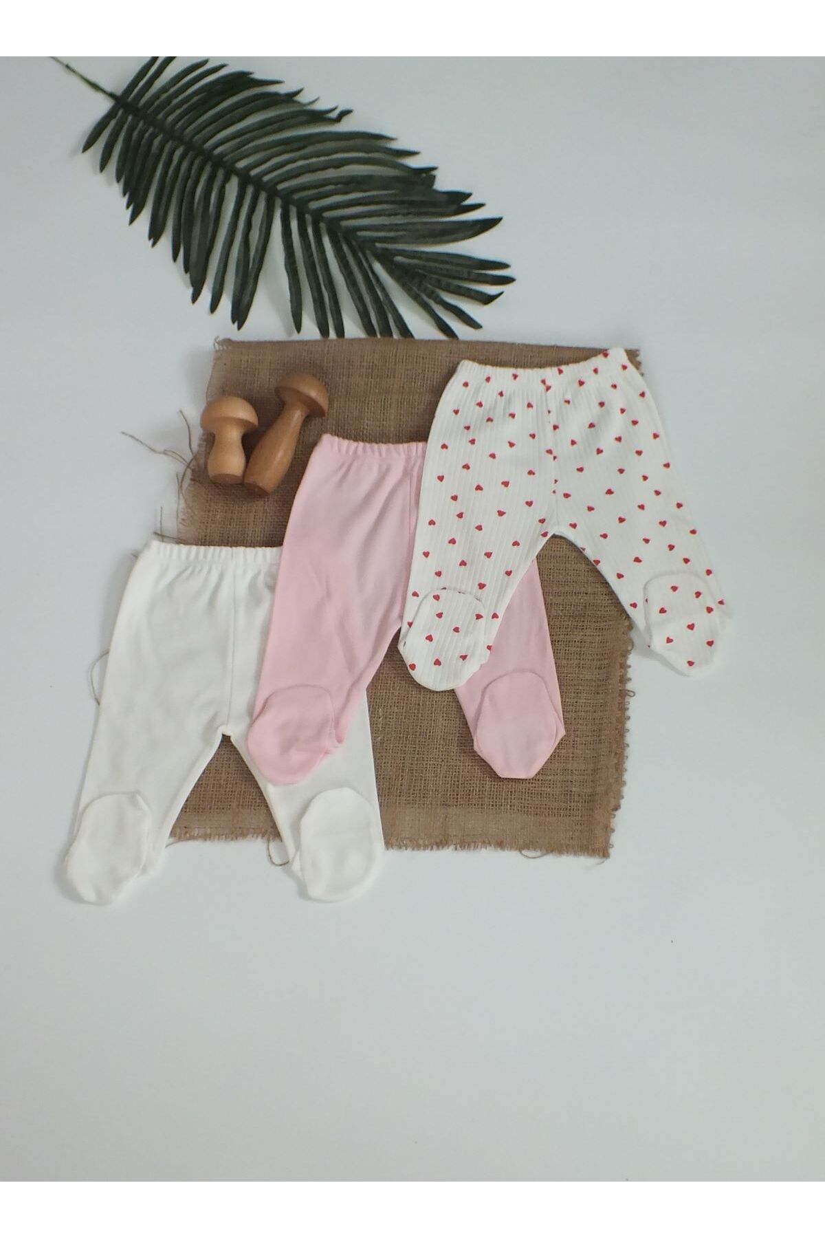 Bebe wini %100 Pamuk 03 Ay Bebek Hediyelik 3 Lü Patikli Pijaması fotoğrafı 2 (önizleme)