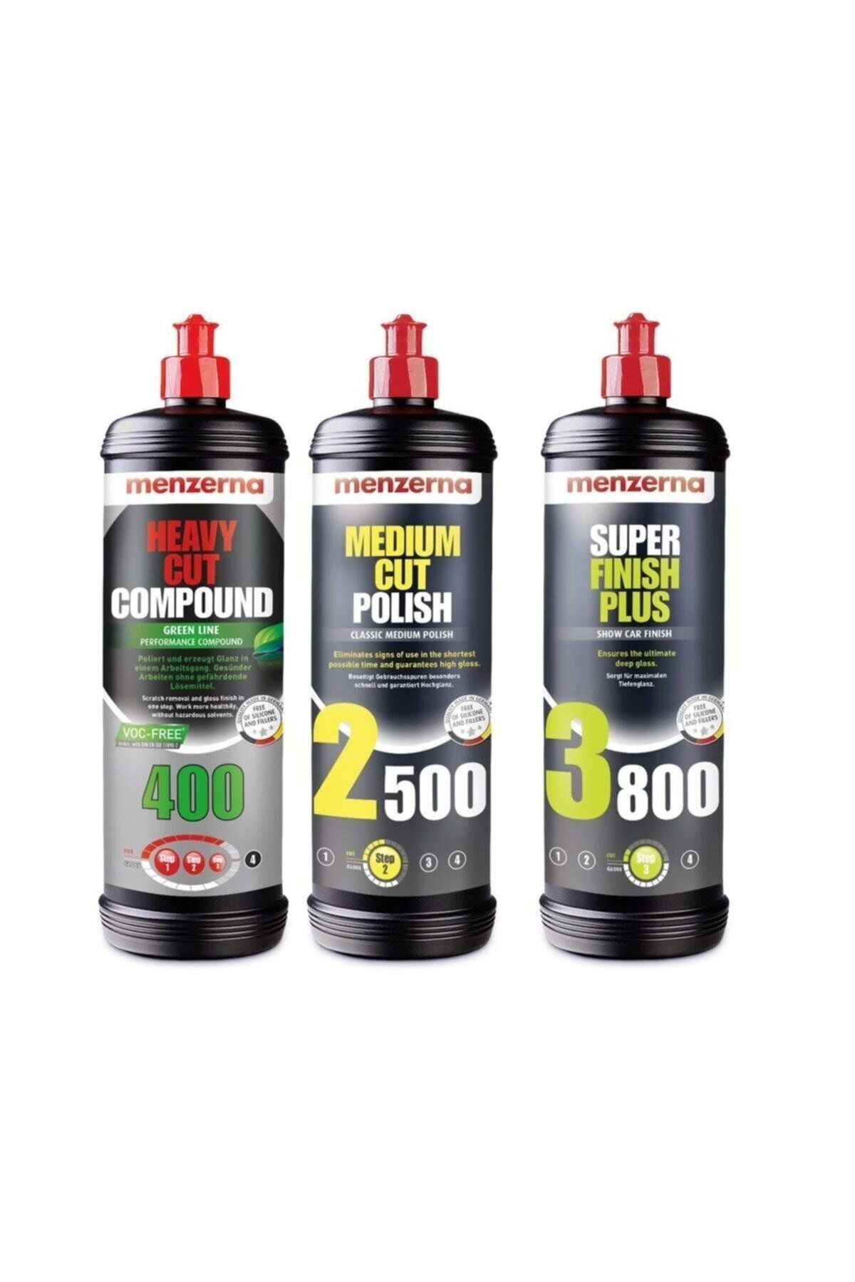 Menzerna Green 400 & Medium Cut 2500 Super 3800 Set 3 X 1 Litre