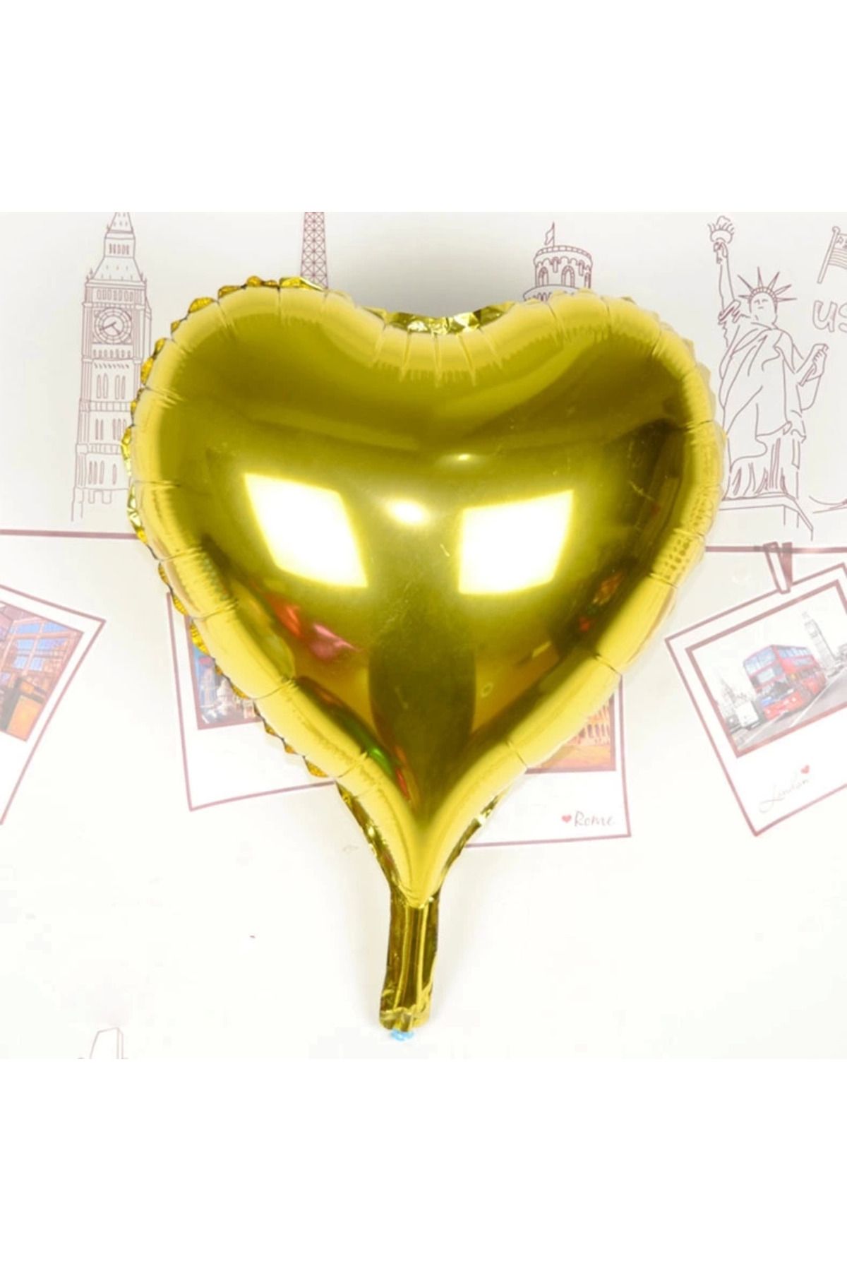 melfxxl eticaret melfxxl Kalp Uçan Balon Folyo Sarı 80 Cm 32 İnç