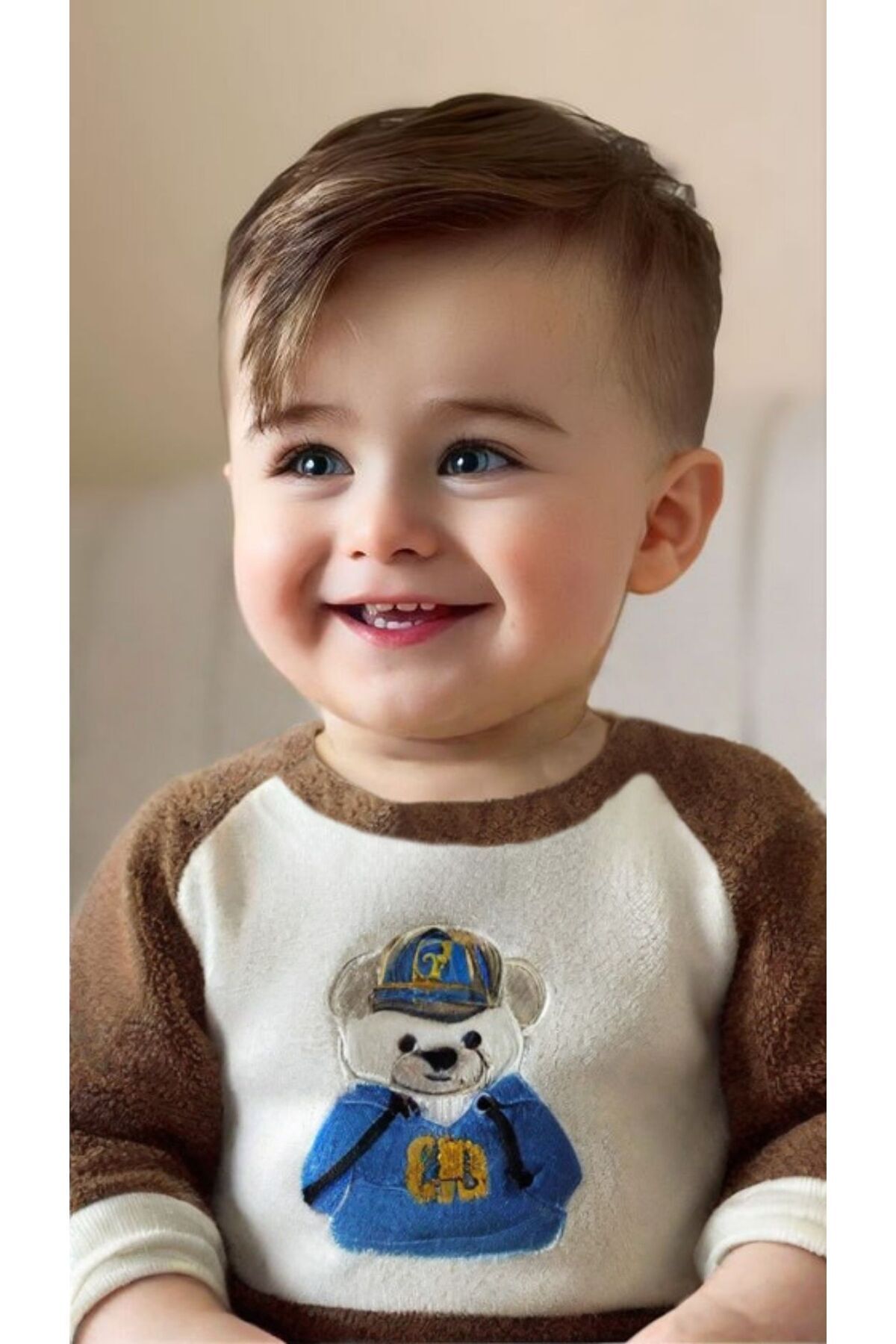 PEAR BABY Ayıcık Detaylı Bebek Polar Alt Üst Takım fotoğrafı 2 (önizleme)