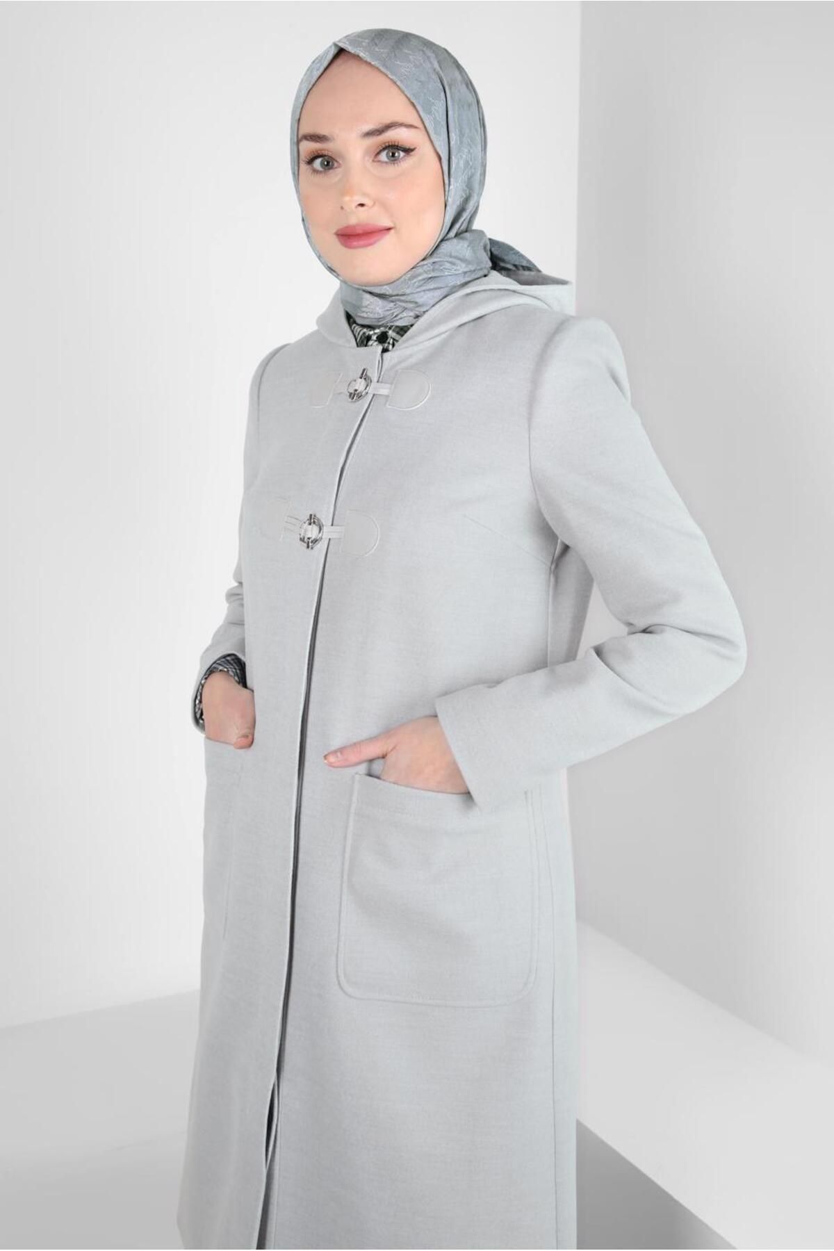 مانتو کلاه دار 90455 Alvina