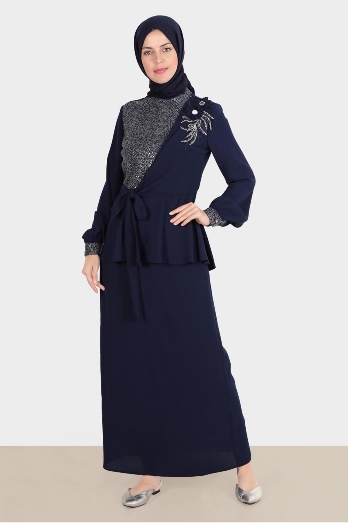 کت و شلوار دامن دو نفره گلدار 30282 Alvina