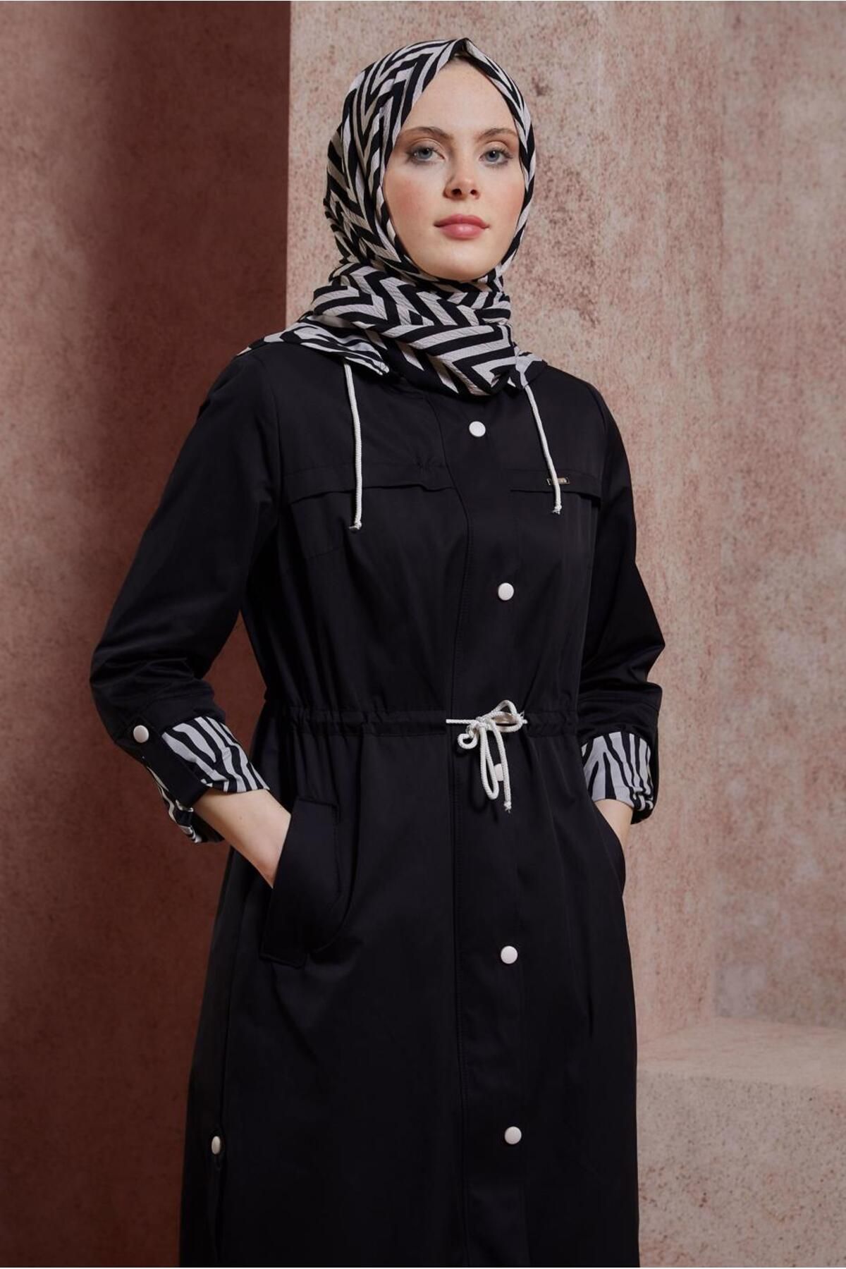 مانتو ترنچ کلاهدار 10874 Alvina