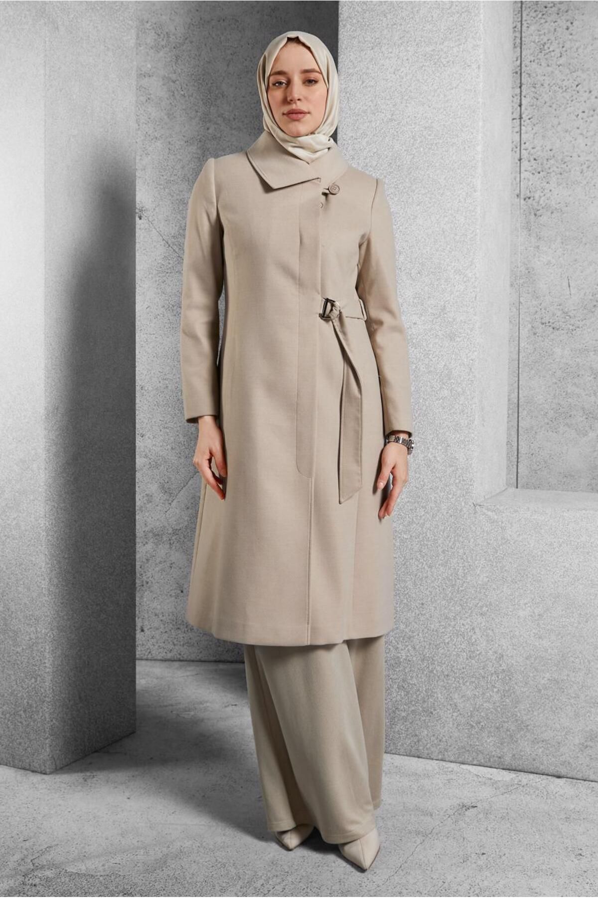 مانتو کمربندی 90563 Alvina