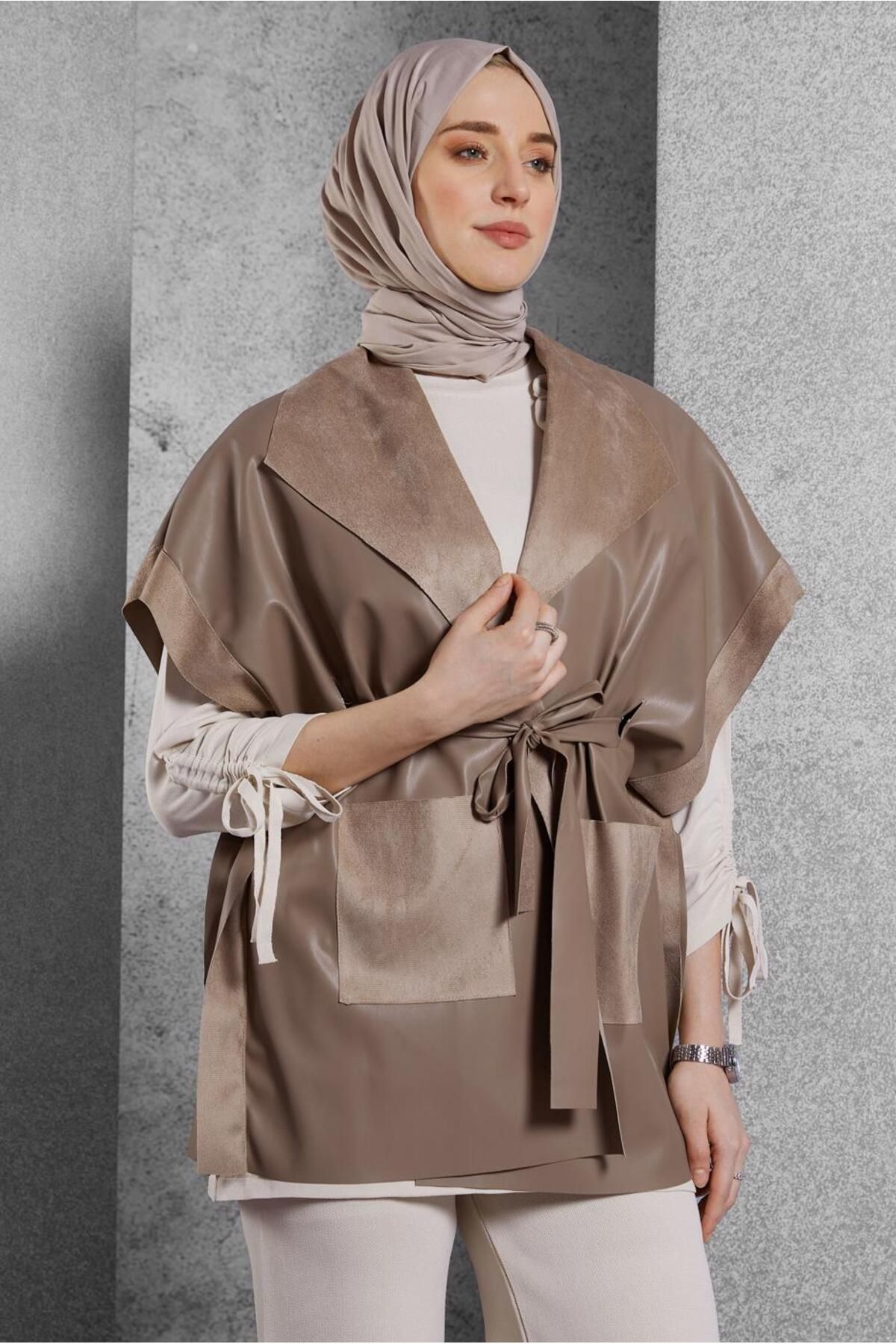 جلیقه چرم مصنوعی کمربند 45276 Alvina