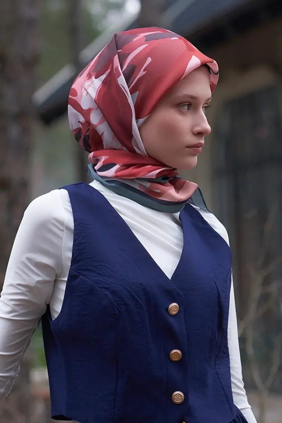 ED Scarf-Freya Pattern Modal Scarf - Ruby 3