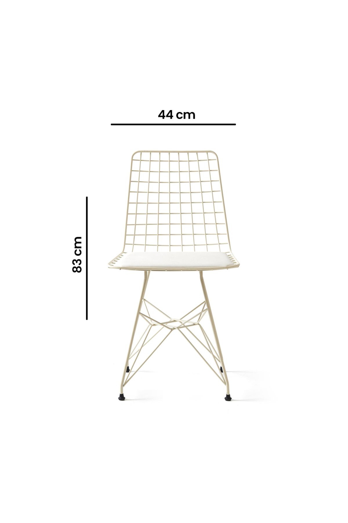 Akın Lux Akın Lüx Tel Sandalye - Beyaz - 83x42x44 cm