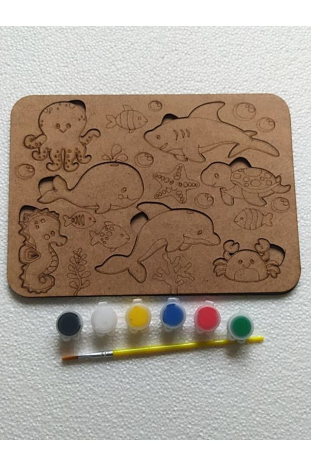 مجموعه پازل چوبی بولتاک ۱۰ تکه – حیوانات دریایی قابل رنگ‌آمیزی – اسباب‌بازی آموزشی مونته‌سوری