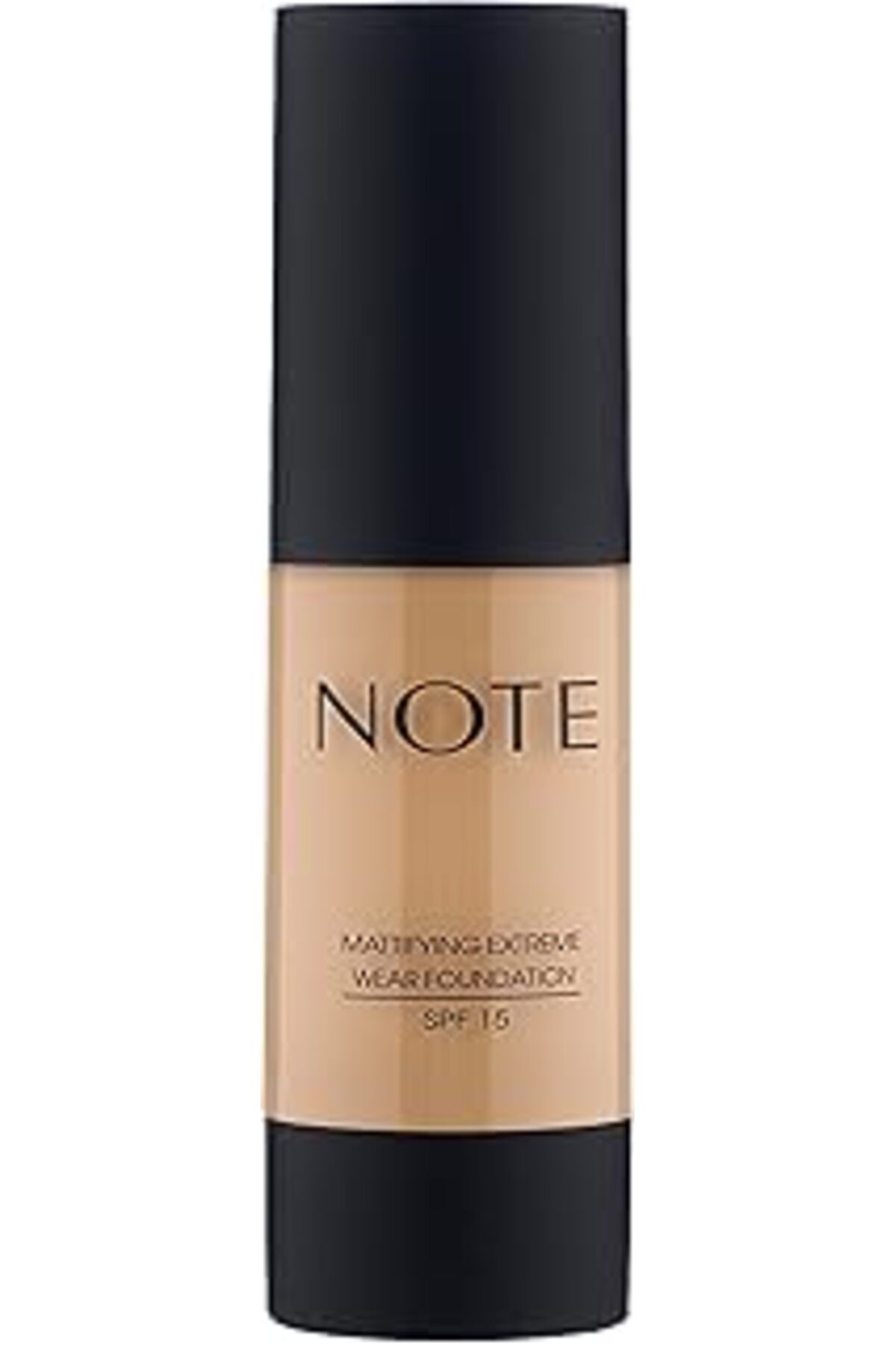 Mu Art Ahşap Note Cosmetique Mattifying Extreme Wear Mat Bitişli Spf 15 Kapatıcı Fondöten, 03 Medium Beige