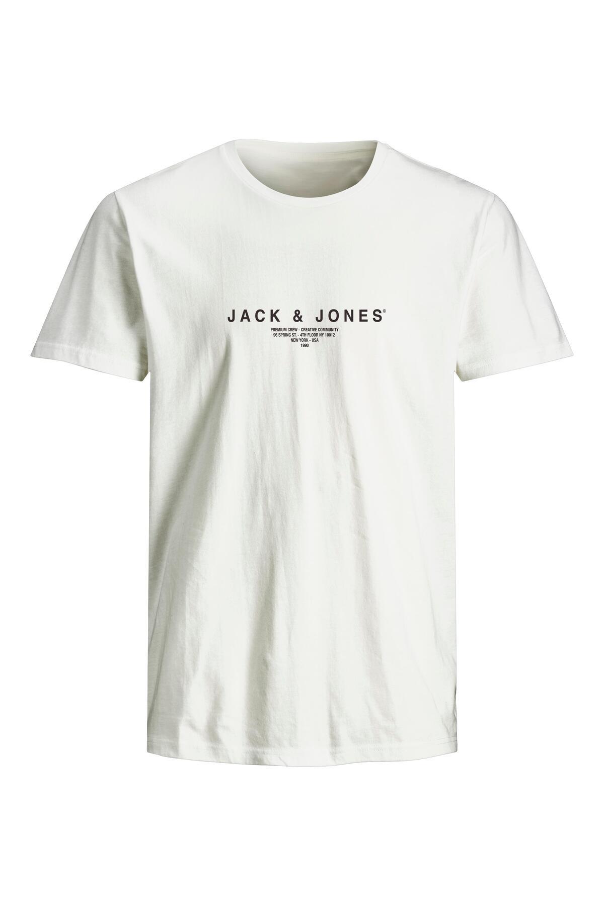 جک اند جونز JPRBLAHARRIS SS TEE CREW NECK FST سفید روشن
