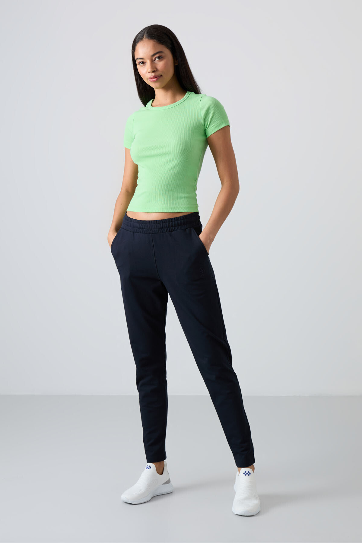 TOMMY LIFE-Pantaloni de trening pentru femei Cozy Form - bleumarin, cu fermoar și buzunare - 94246 2