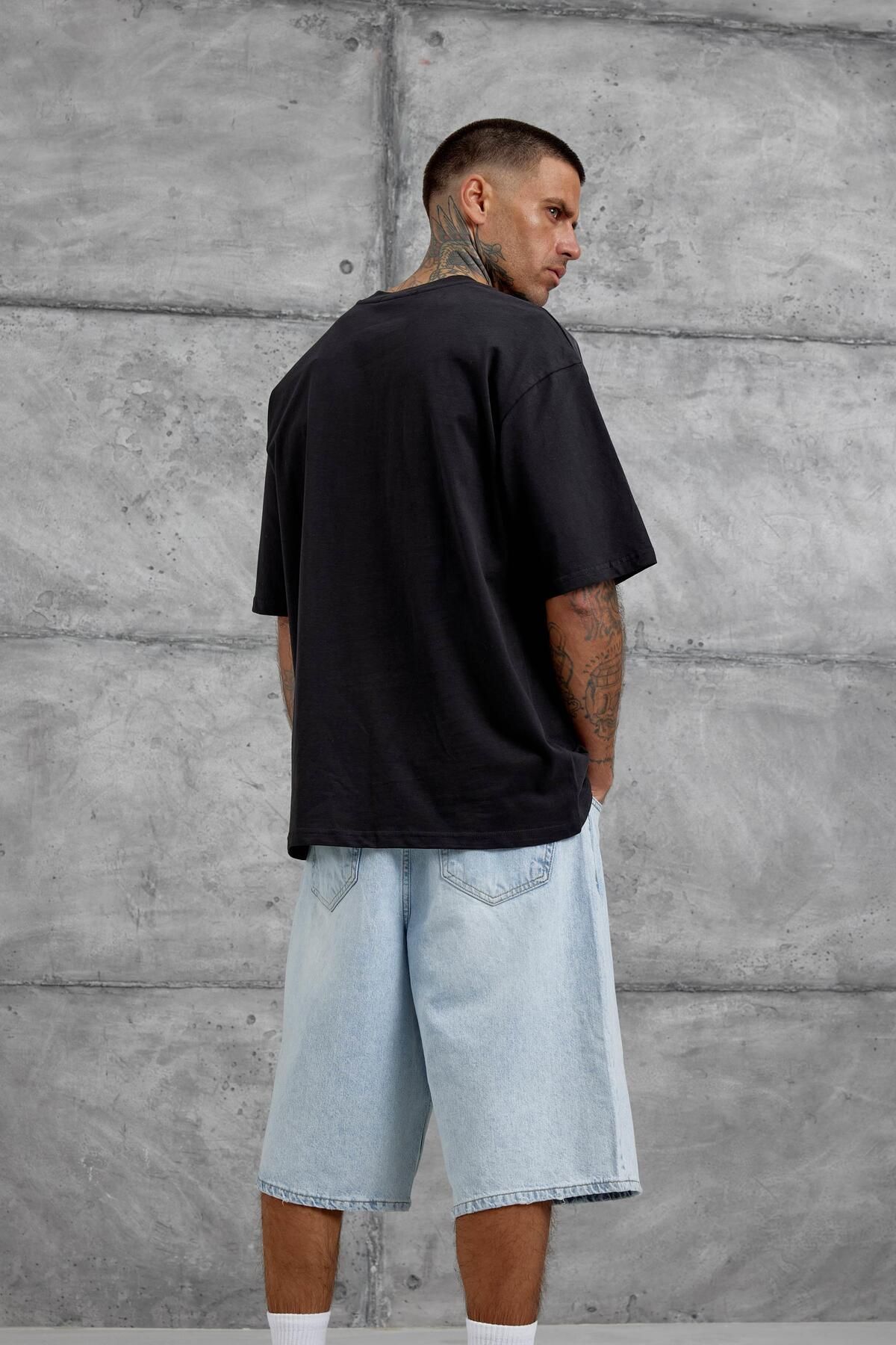 NOMARC-Black Gabserine Written Oversize Tshirt 4