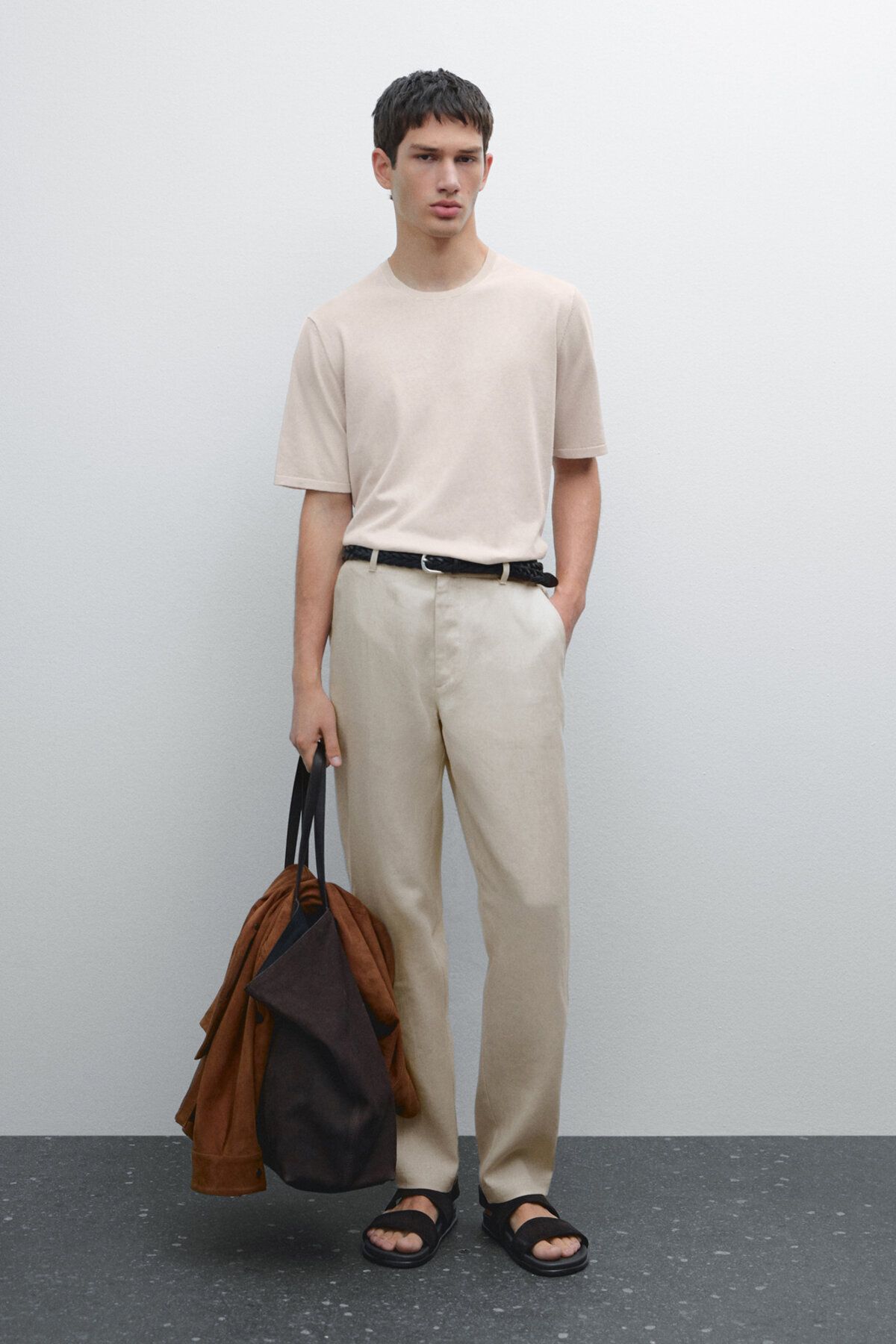 تی شرت بافتنی پنبه ای Massimo Dutti