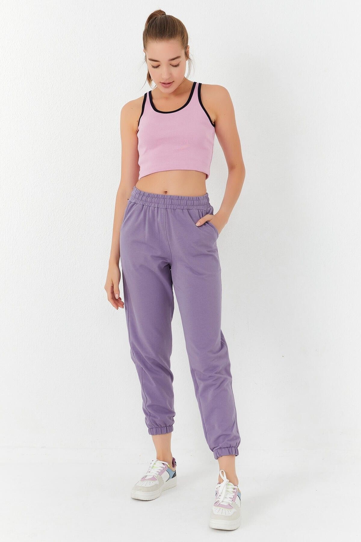 TOMMY LIFE-Pink Basic Zero Sleeve Skinny Fit U-Neck Damen Crop Top Tank Top – 97162 4