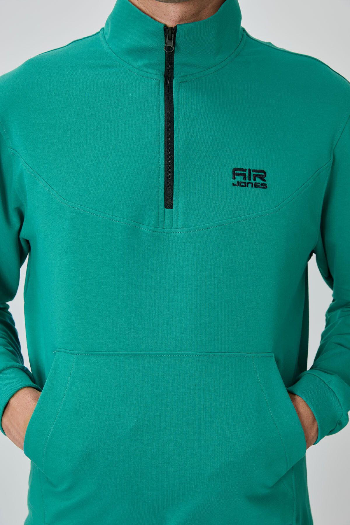 ست گرمکن مردانه HERBERT SEA GREEN تیم لباس یقه قرمز آبی سرمهای 85233 Air Jones