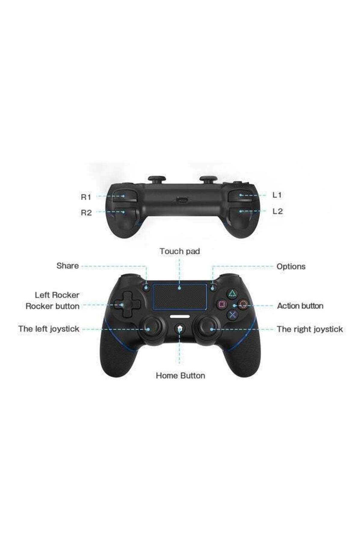 COOYA-لوحة ألعاب تعمل باللمس مع اهتزاز مزدوج ووظيفة صوتية وحدة تحكم لاسلكية لجهاز PS4/PC 6