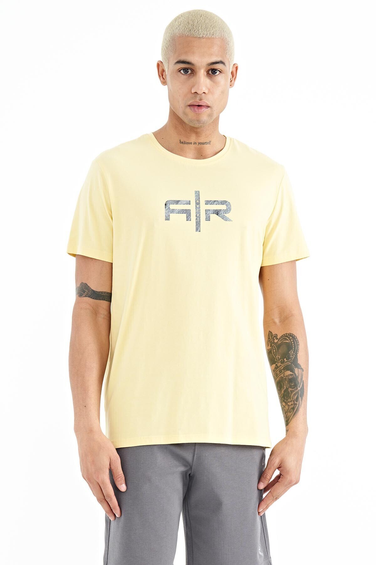 AIR JONES-Boris Yellow Standard Mold Men's T-shirt - 88206 5