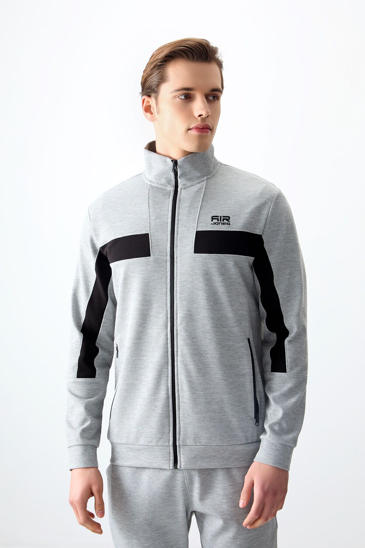ست گرمکن مردانه سطح خاکستری MELANGE SURFACE STANDARD FIT TEAM TRACKSUIT MALE 85248 Air Jones