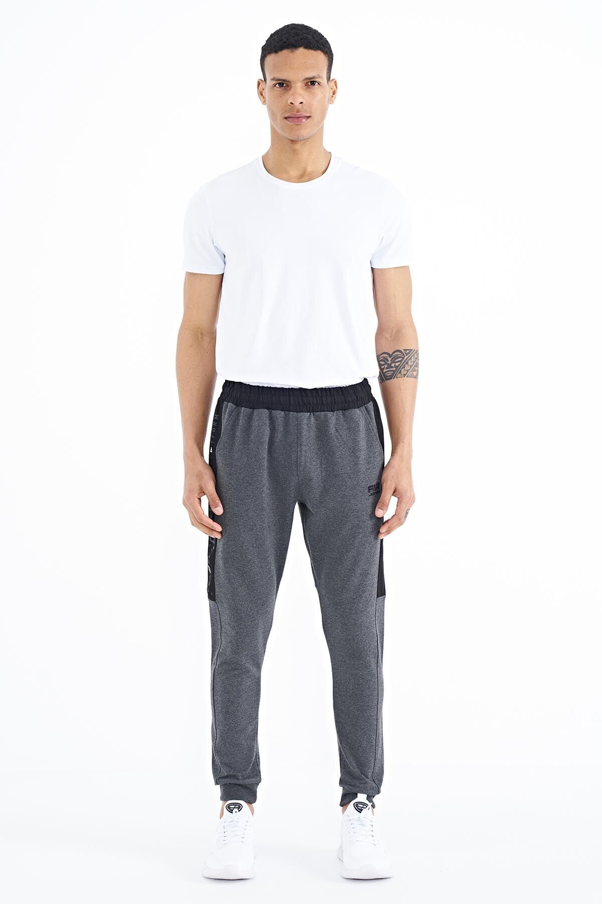 AIR JONES-Pantalon de trening pentru bărbați Paul Anthracite Melange Jogger - 84915 2