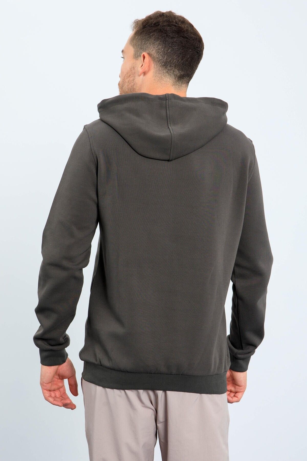 TOMMY LIFE-Men's Hooded KHaki Sweatshirt - Kangaroo pocket, Standard Fit - 87883 7