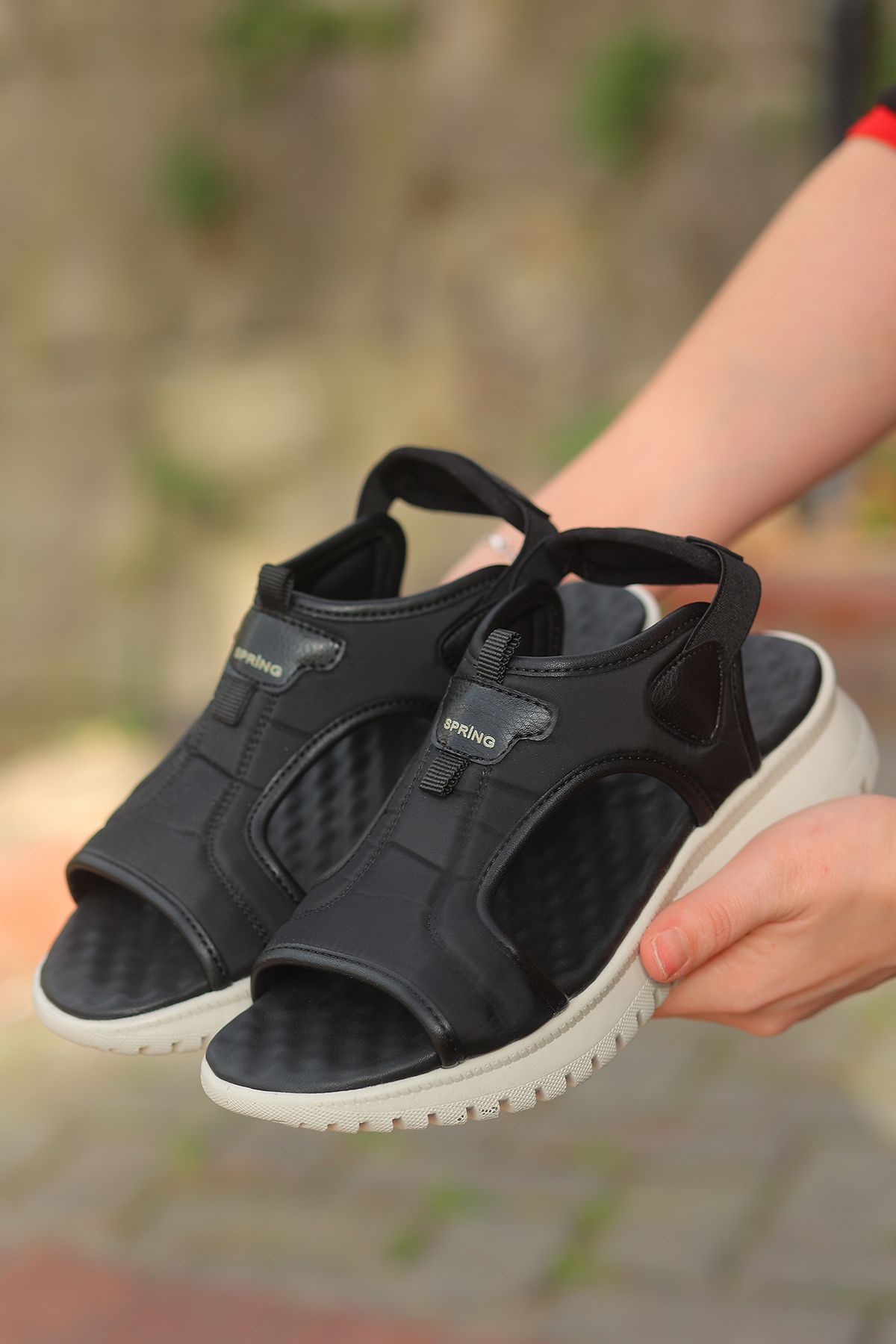 otuzbesshoes Spring Paraşüt Kumaş Lastikli Kadın Sandalet