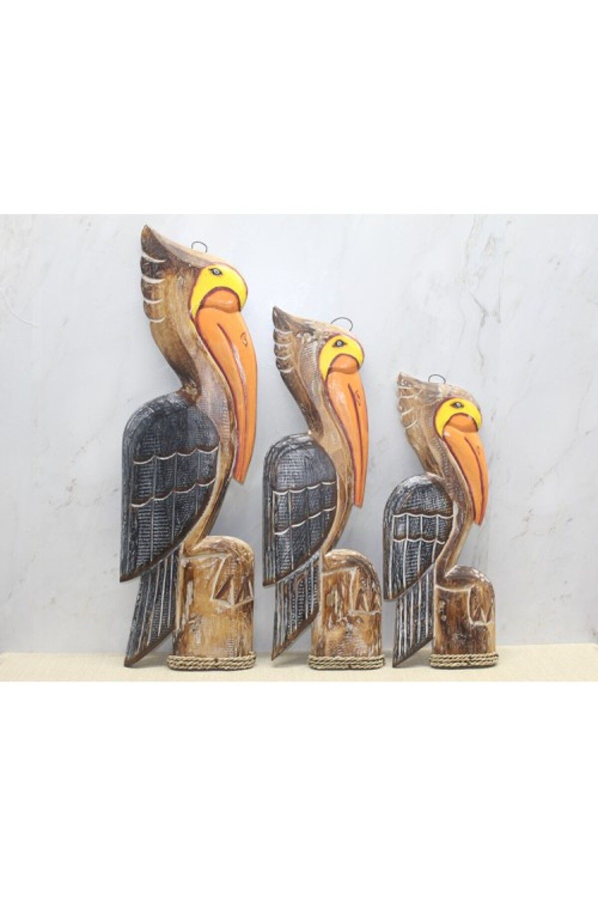 Mu Art Set Pelican Din Lemn Din 3 Piese Masculin - 80 x 270