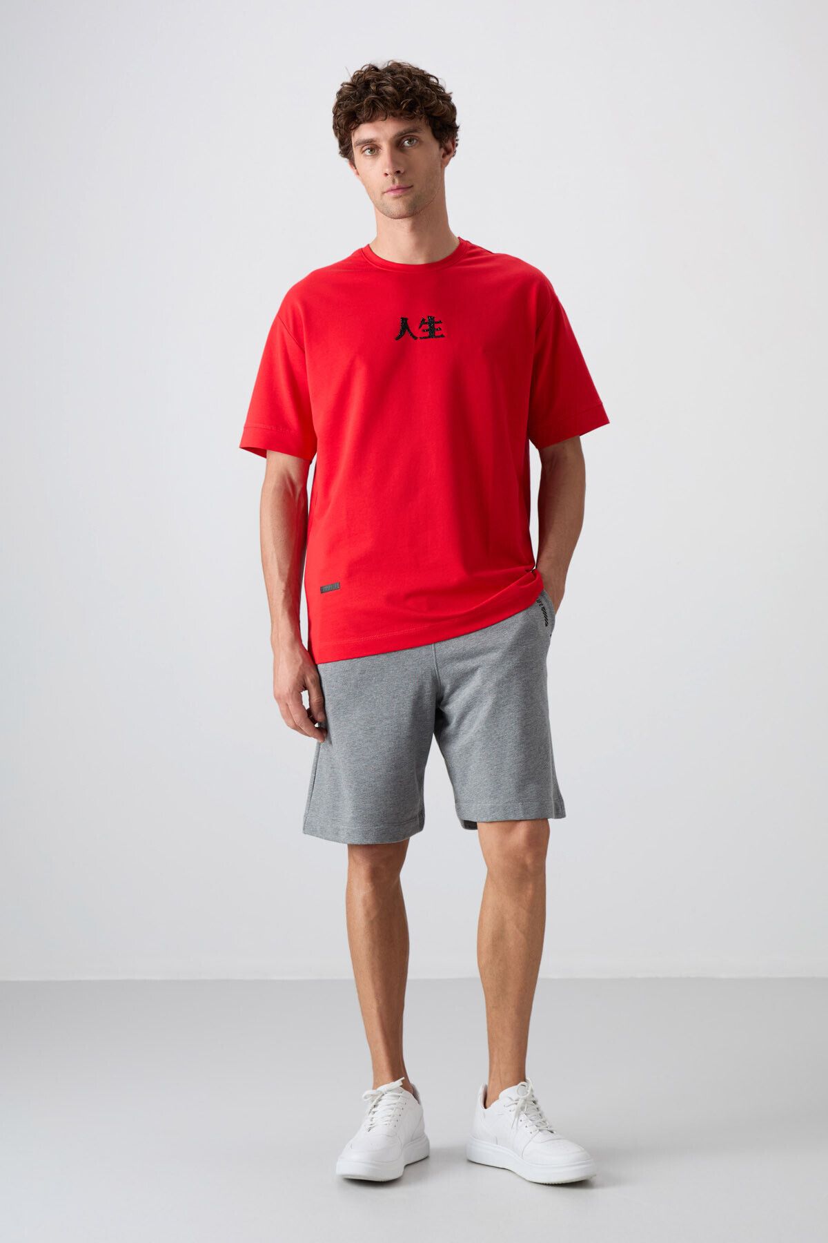 TOMMY LIFE-Pantaloni scurți pentru bărbați, cu imprimare, din bumbac, grosime, moale, cu textura confortabilă - 81263 2