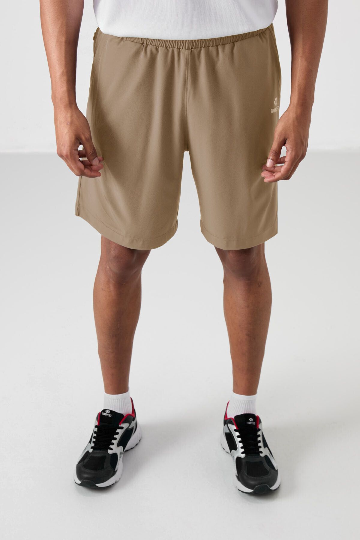 TOMMY LIFE Pantaloni Scurți Pentru Bărbați, Bej, Poliester, Grosime, Moale, Confortabile - 81268 Masculin - S
