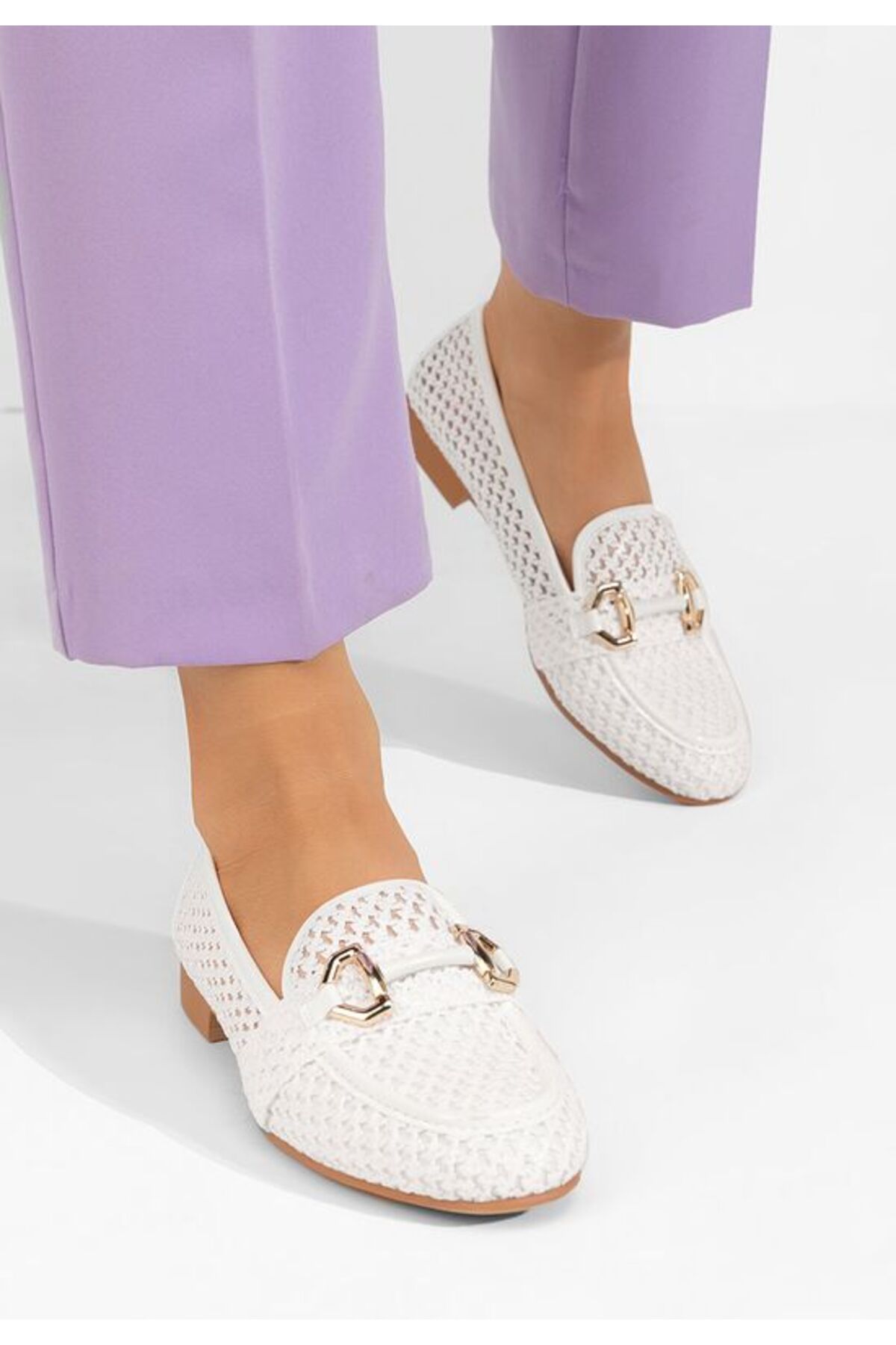 B T Shoes Mocasini Dama Agripina Albi Femeie - 38