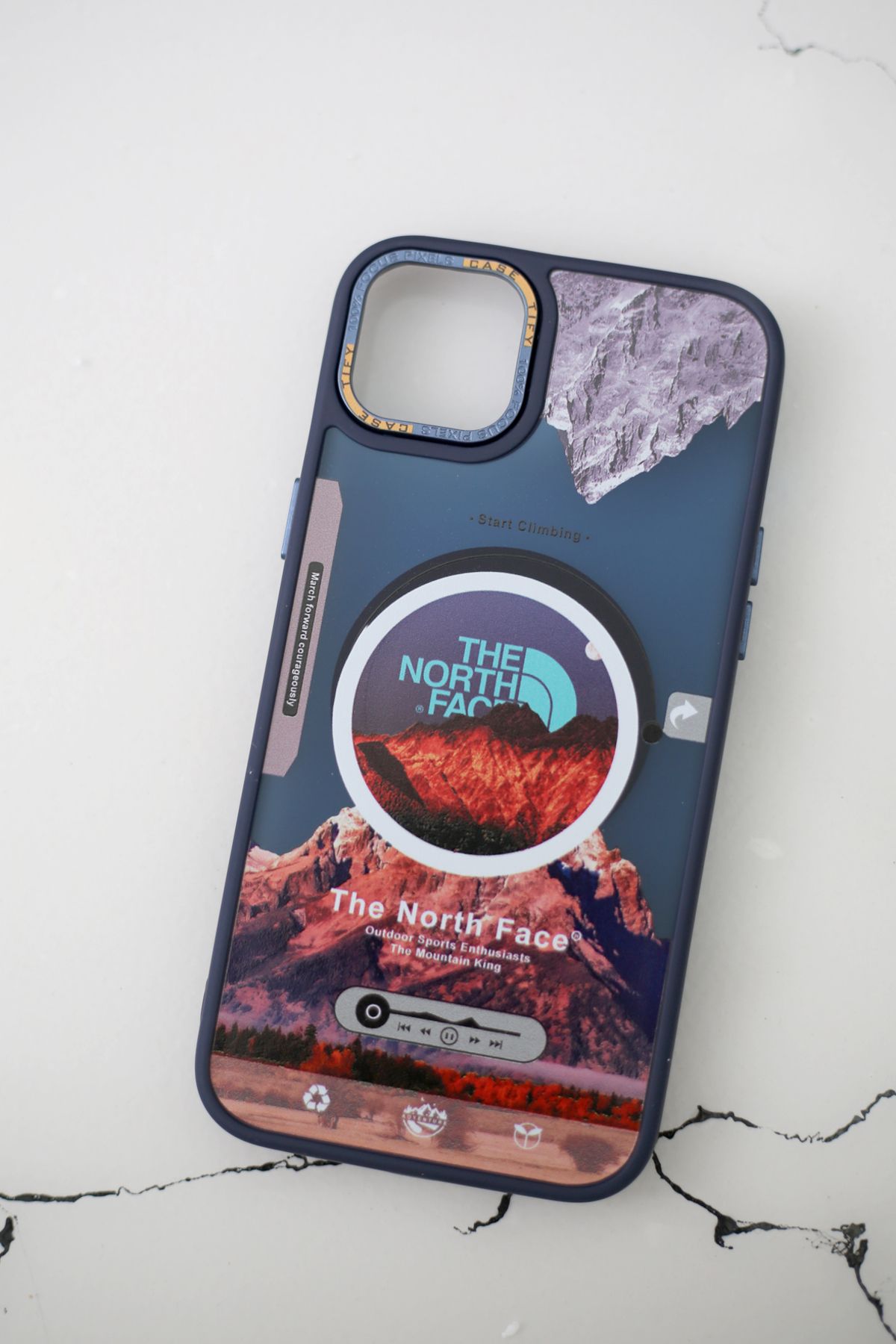 SLC AKSESUAR IPHONE 11 MOUNTAN MAGSAFE TELEFON KILIFI LACİVERT GÖRSEL FİGÜRLÜ