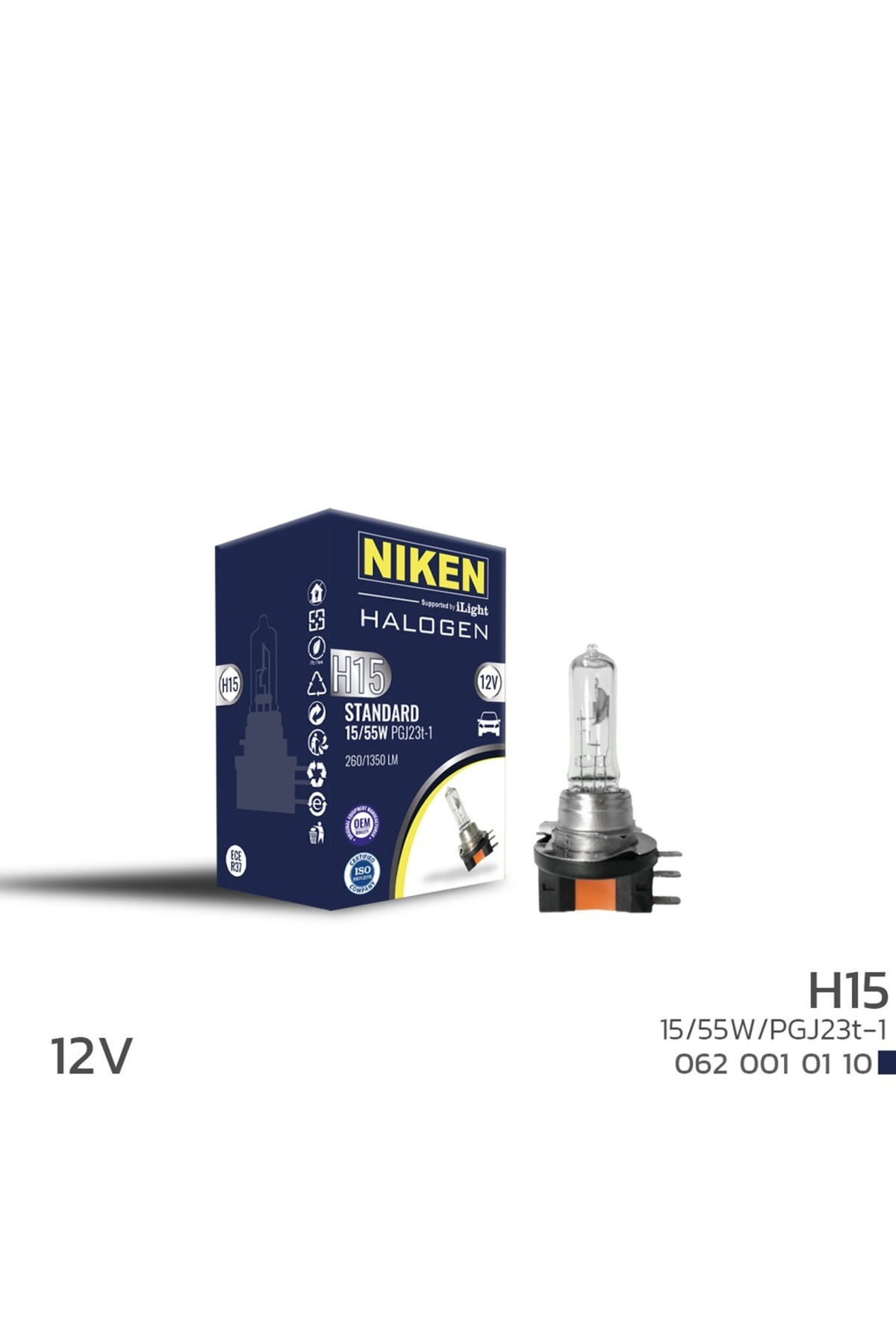 BTM OTOMOTİV Niken 12V H15 15W/55W Halojen Ampul PGJ23T-1