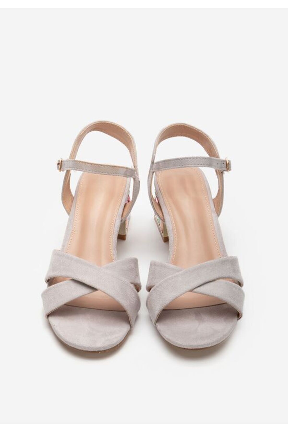 B T Shoes-Sandale cu toc gros Susia gri 6