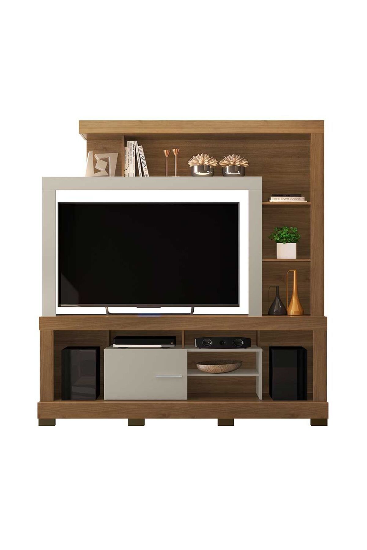 Danube Home-Ipanema Entertainment Center For TVs up to 55 Inches - Almond/Off White L180xW40xH187cm 5