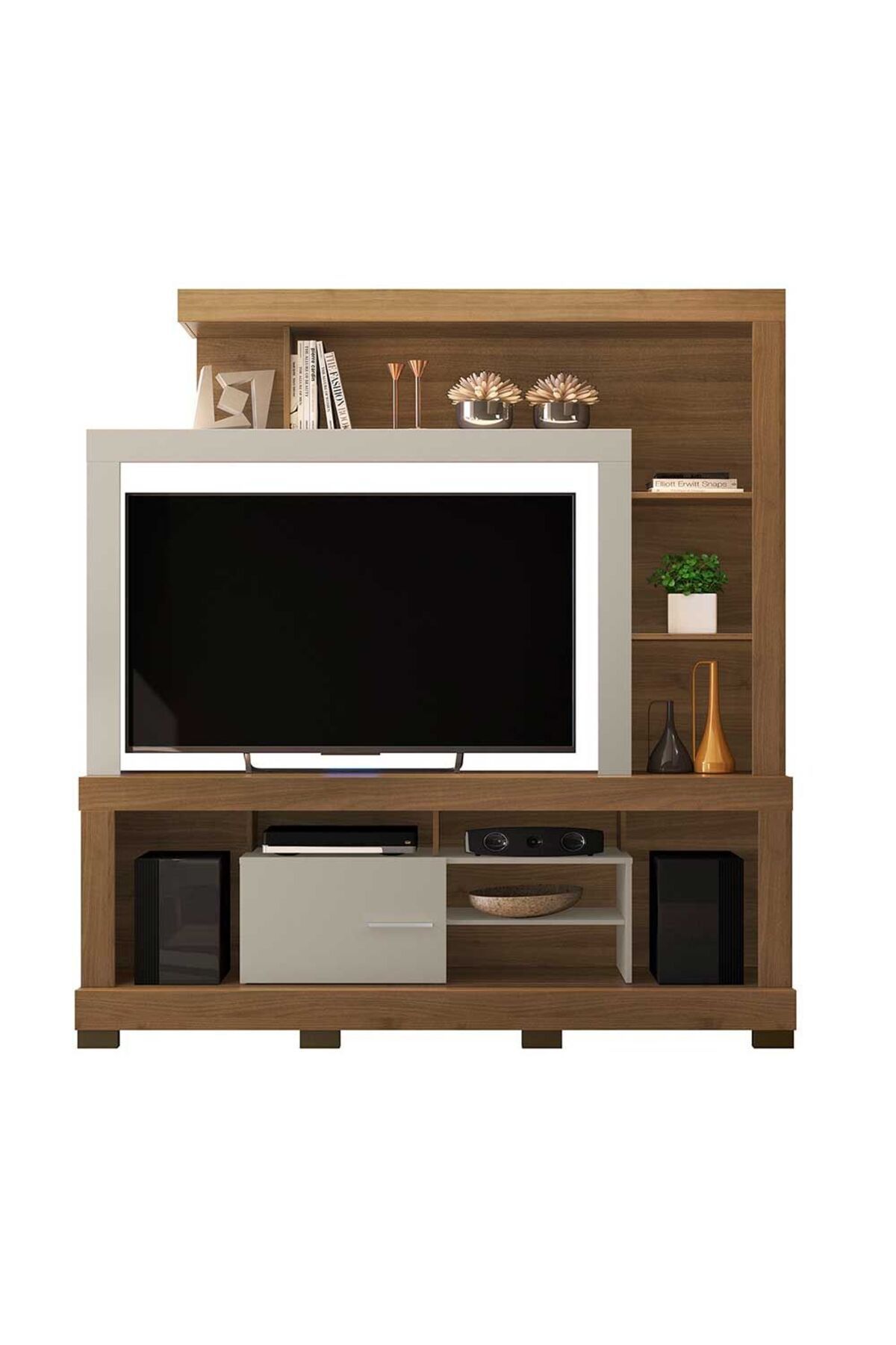 Danube Home-Ipanema Entertainment Center For TVs up to 55 Inches - Almond/Off White L180xW40xH187cm 4