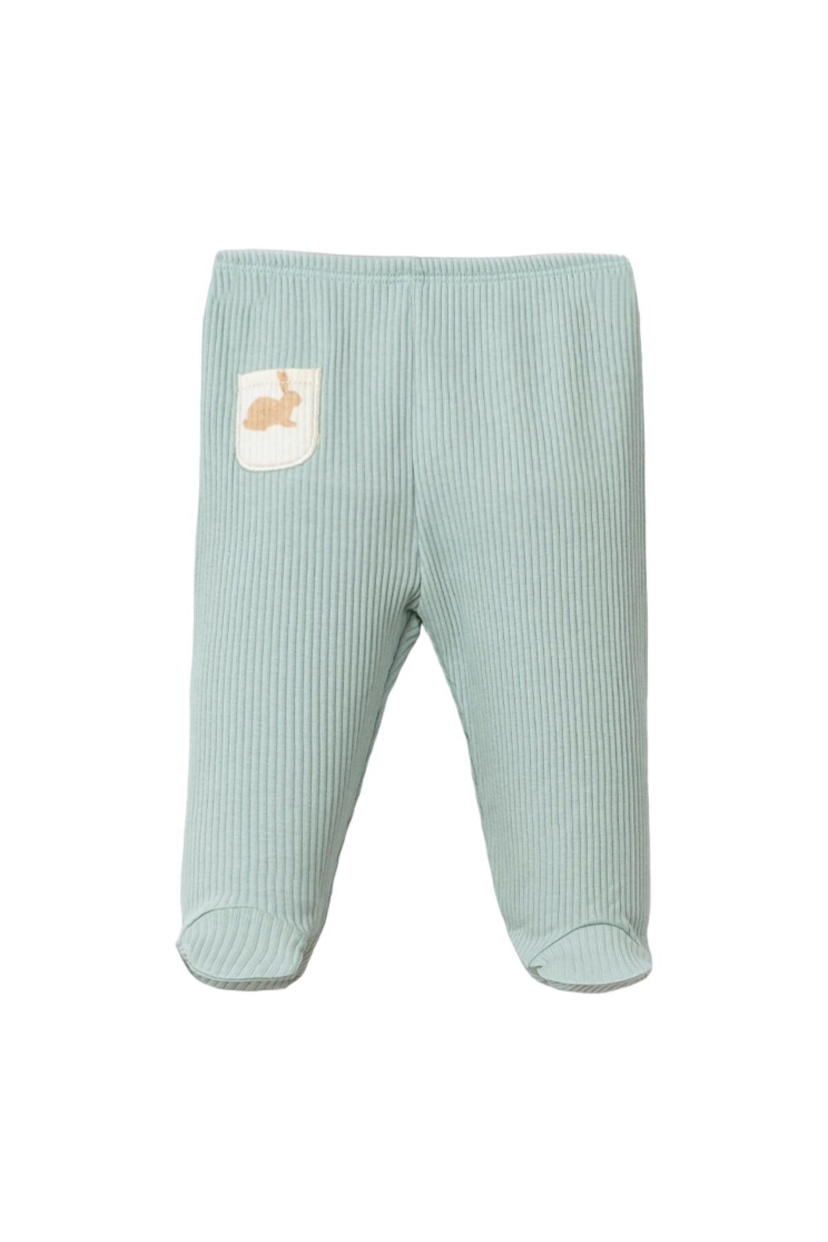 Lolons Çiçek ve Tavşan Baskılı Lastik Bel Kız Bebek Üçlü Patikli Tek Alt Krem fotoğrafı 2 (önizleme)