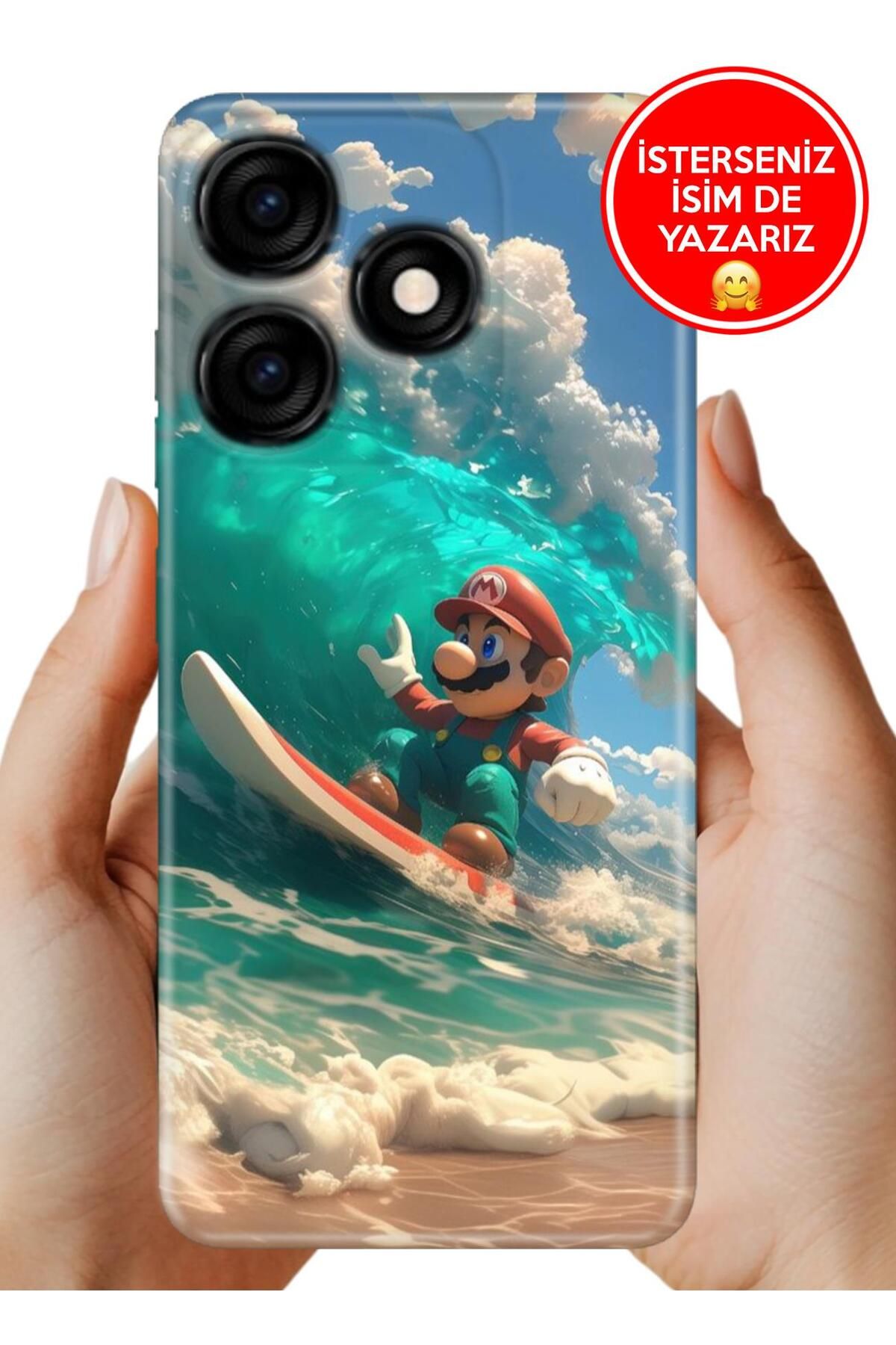 TECNO Spark Go 2023 Kılıf Kamera Koruma Vip-Seri Esnek Silikon Mario-Surf