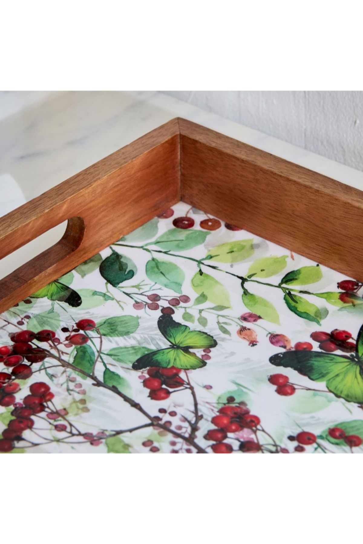 Home Box-Berry Wooden Tray - 38x25x4.5 cm 3