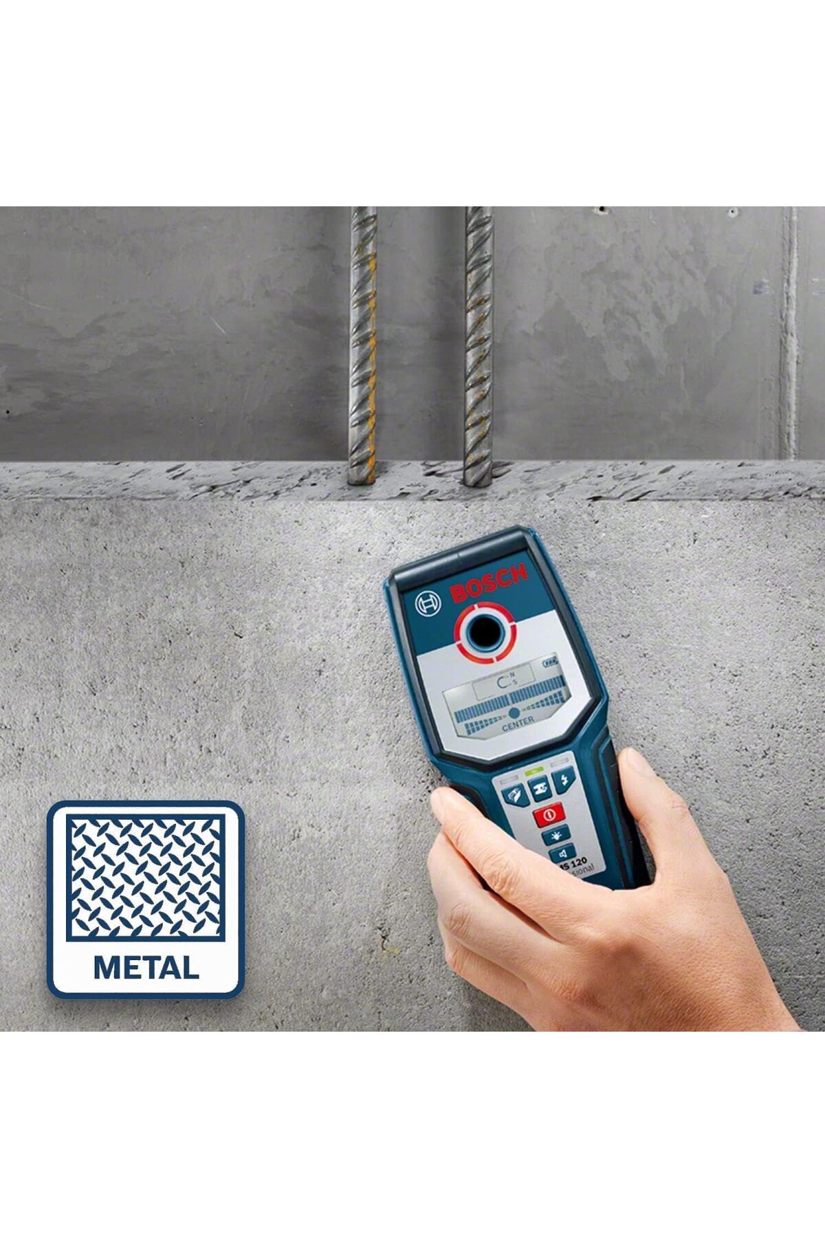 Bosch-Bosch GMS 120 Wall Detector - Simple and easy to use, ideal for renovation work, powered by 1 x 9V 6A battery 6