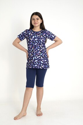 SEBOTEKS Kısa Kollu Taytlı Kız Çocuk Mayo 35108