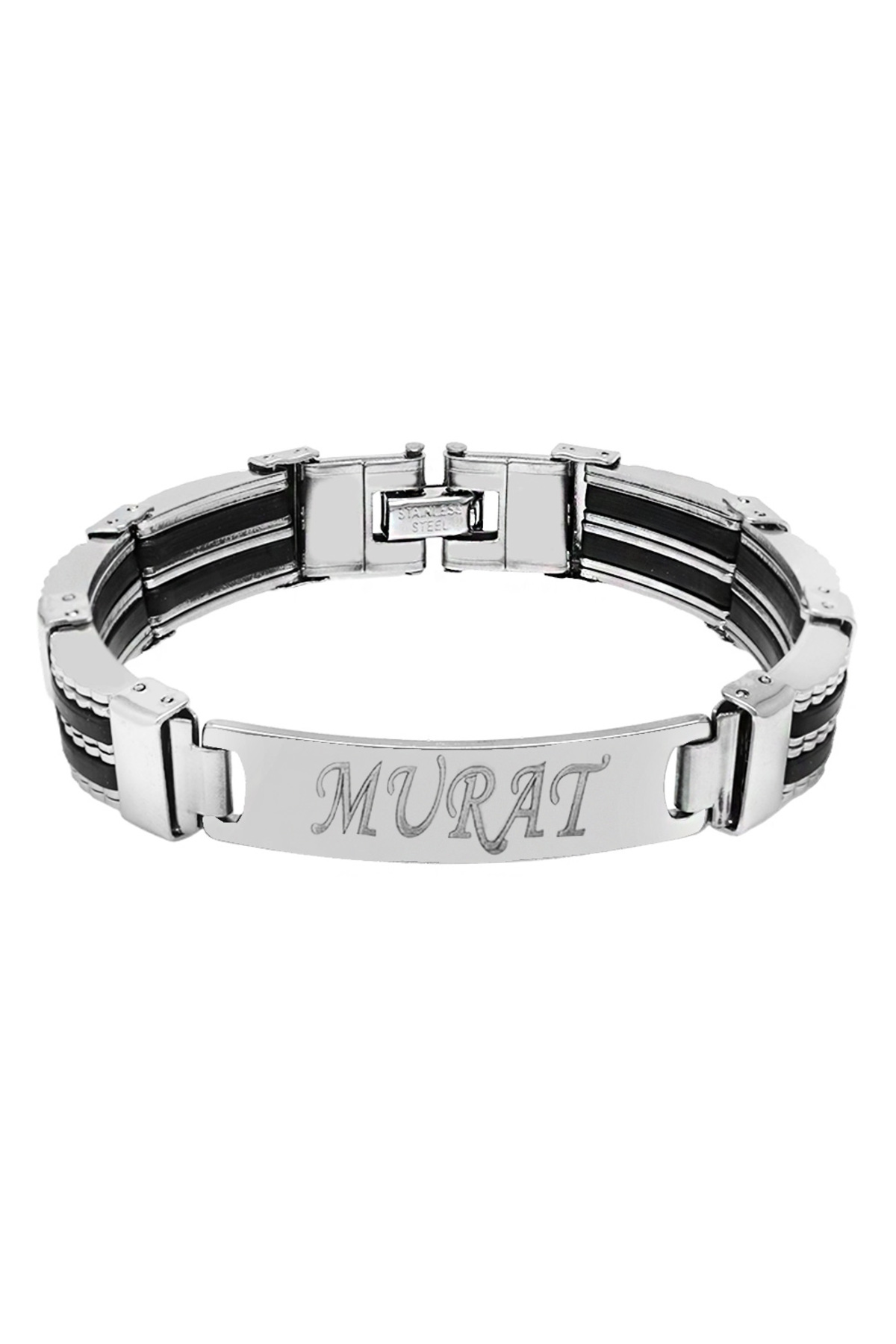 Tesbihane-Silver Color Steel Men's Bracelet (Model 2) 3