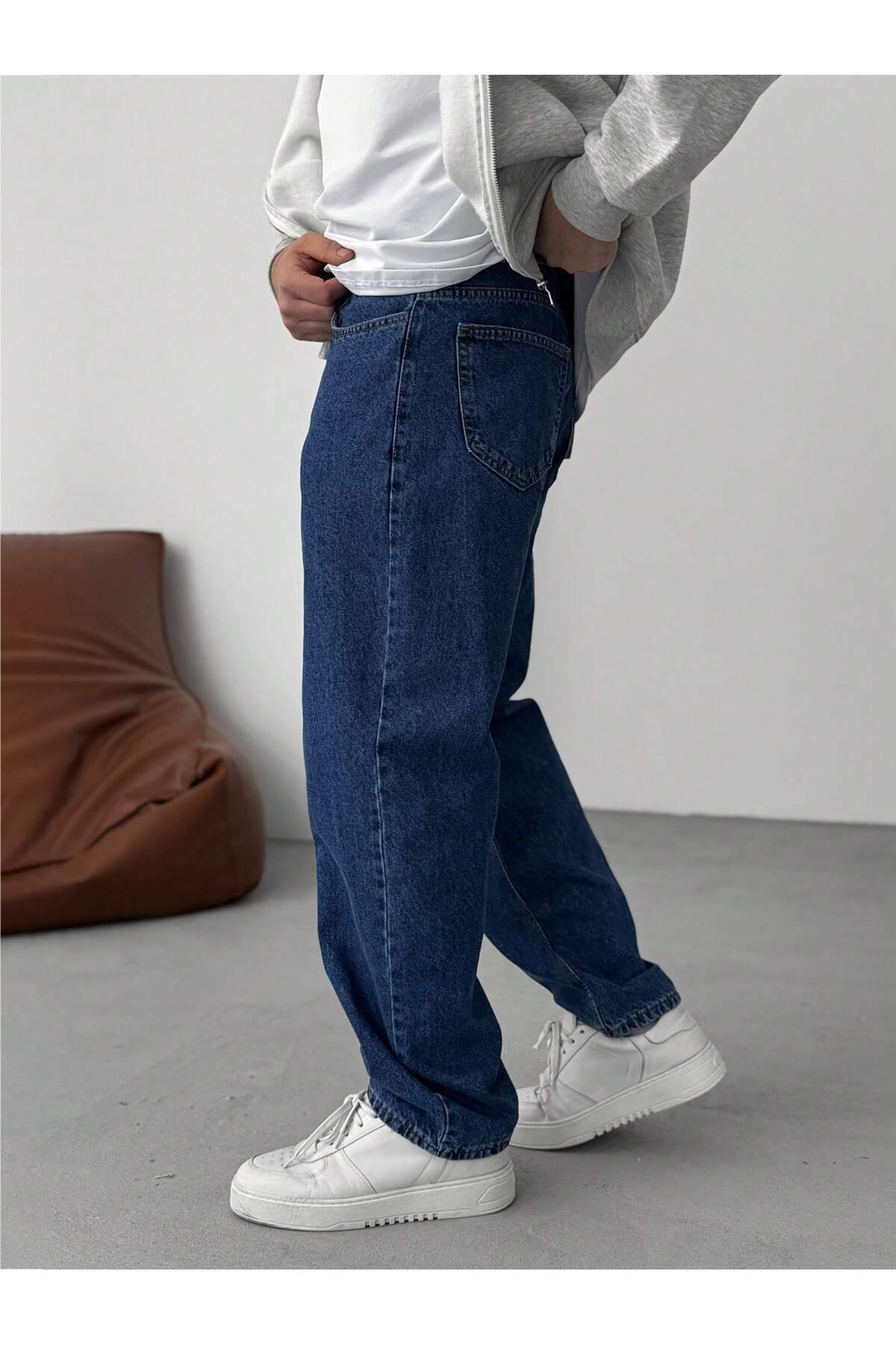 WKM  Casual Erkek Baggy Denim Kot Pantolon - Görsel 3