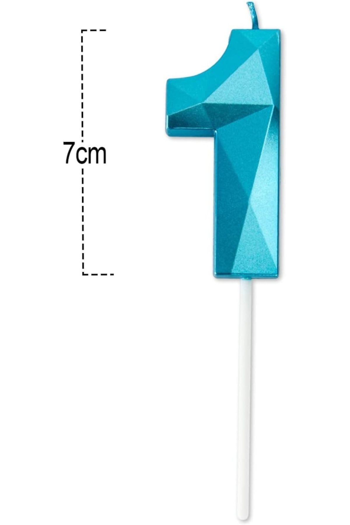 PARTY GO-Cake Candle, Number 1, Wax, Blue, 7 Cm 4