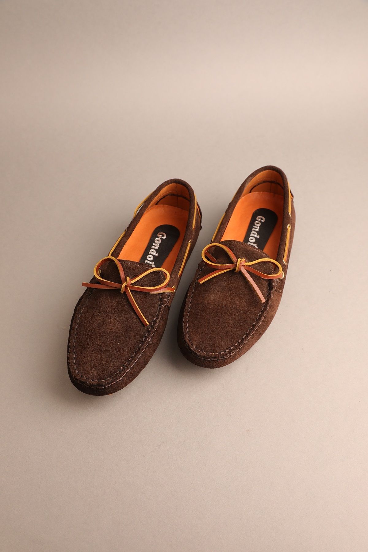 Gondol-Men's Genuine Leather Classic Loafer Brown Suede 40 Ttx.237 2