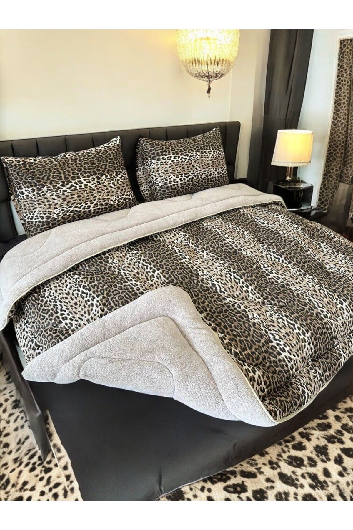 BlueMaison-King Size Welsoft Quilt Set (with 2 Pillow Cases) Leopard 2