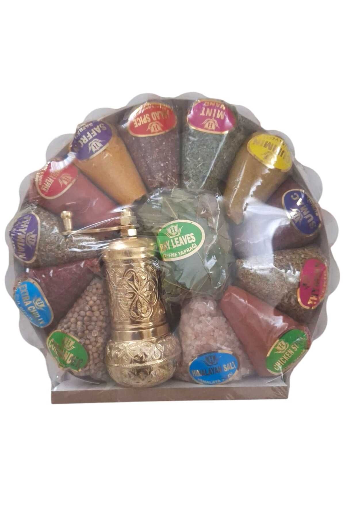 ÜNSEKURUYEMİŞ Baharat Seti (Ahşap Standlı~Değirmen Hediyeli)